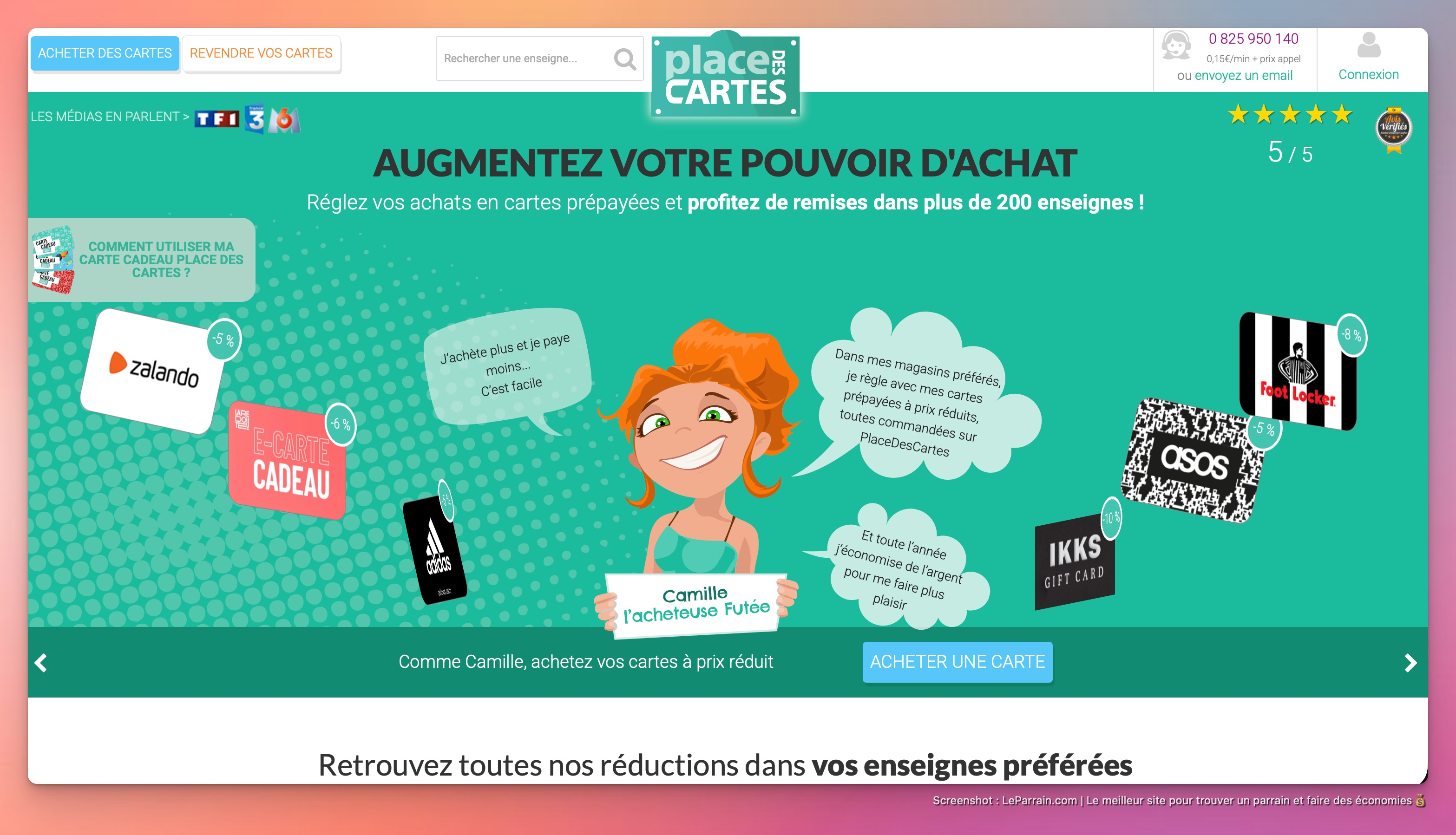 Capture d'écran 2 du programme de parrainage PlacesDesCartes