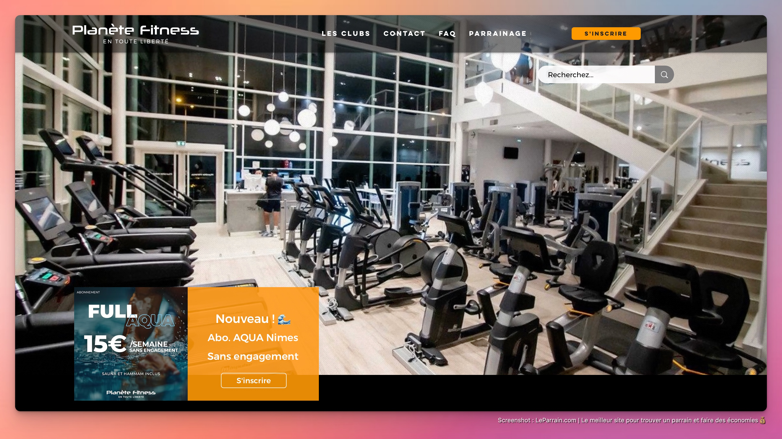 Capture d'écran 3 du programme de parrainage Planète Fitnesse