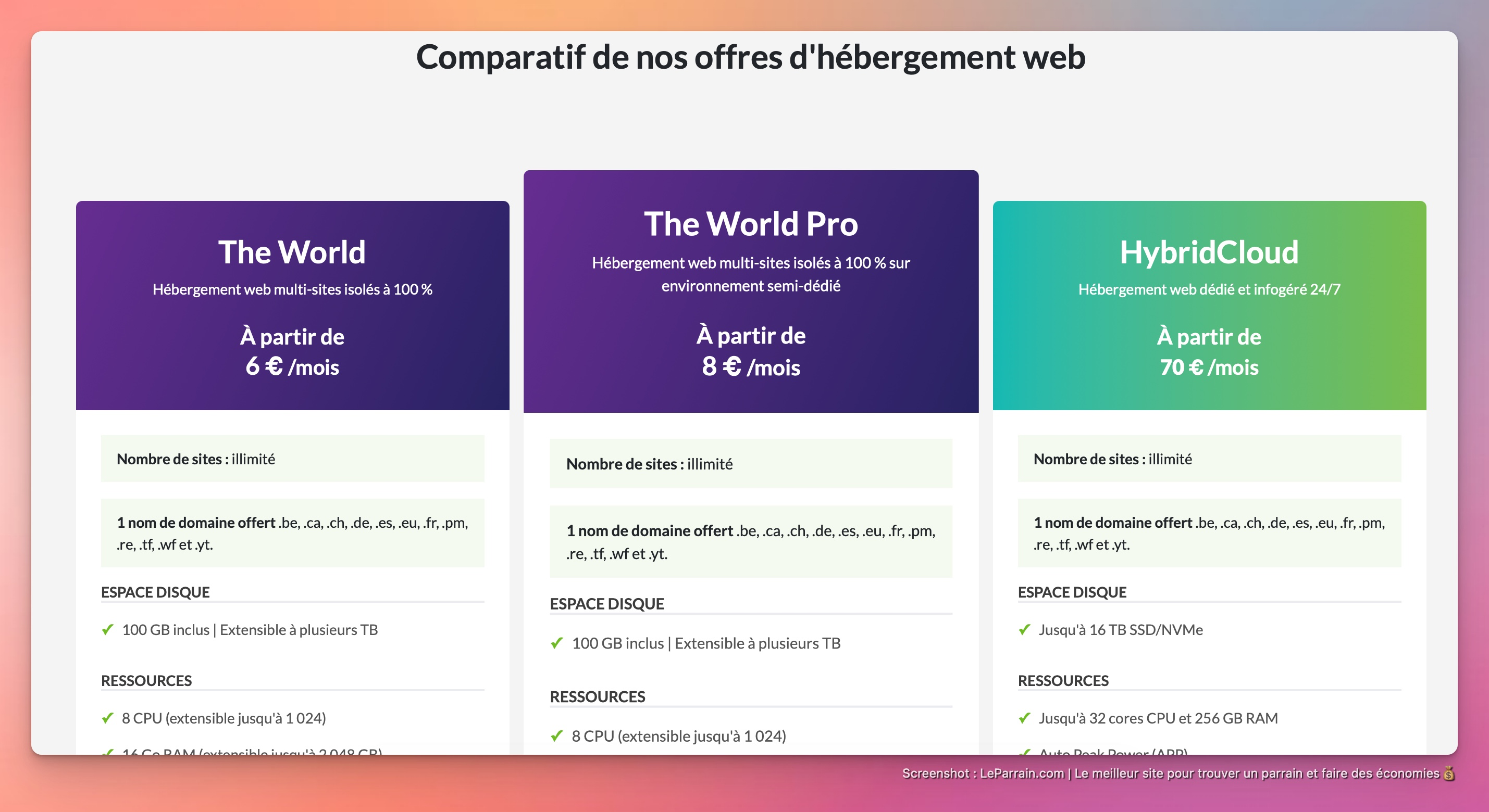 Capture d'écran 2 du programme de parrainage Planethoster