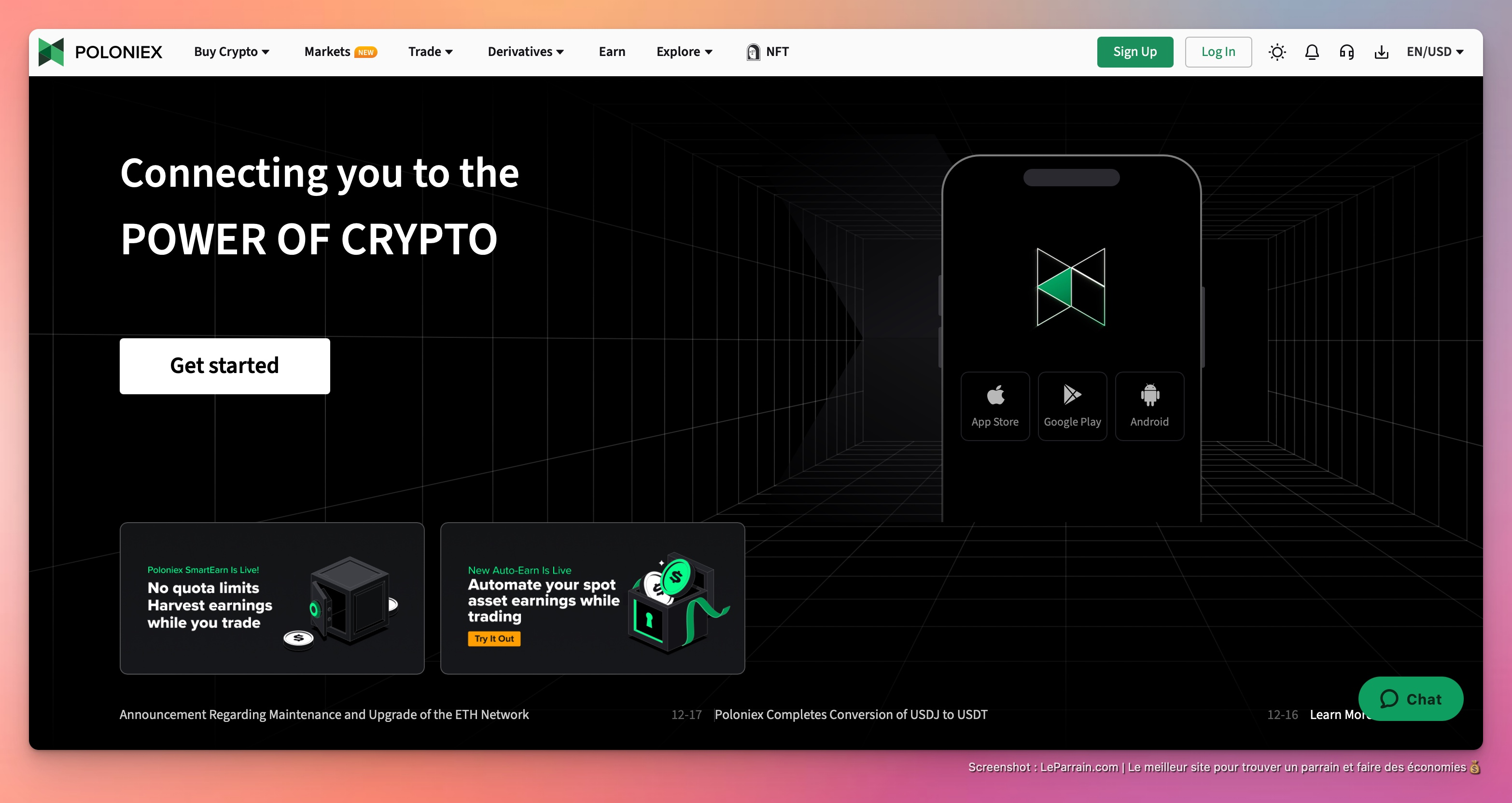 Capture d'écran 1 du programme de parrainage Poloniex