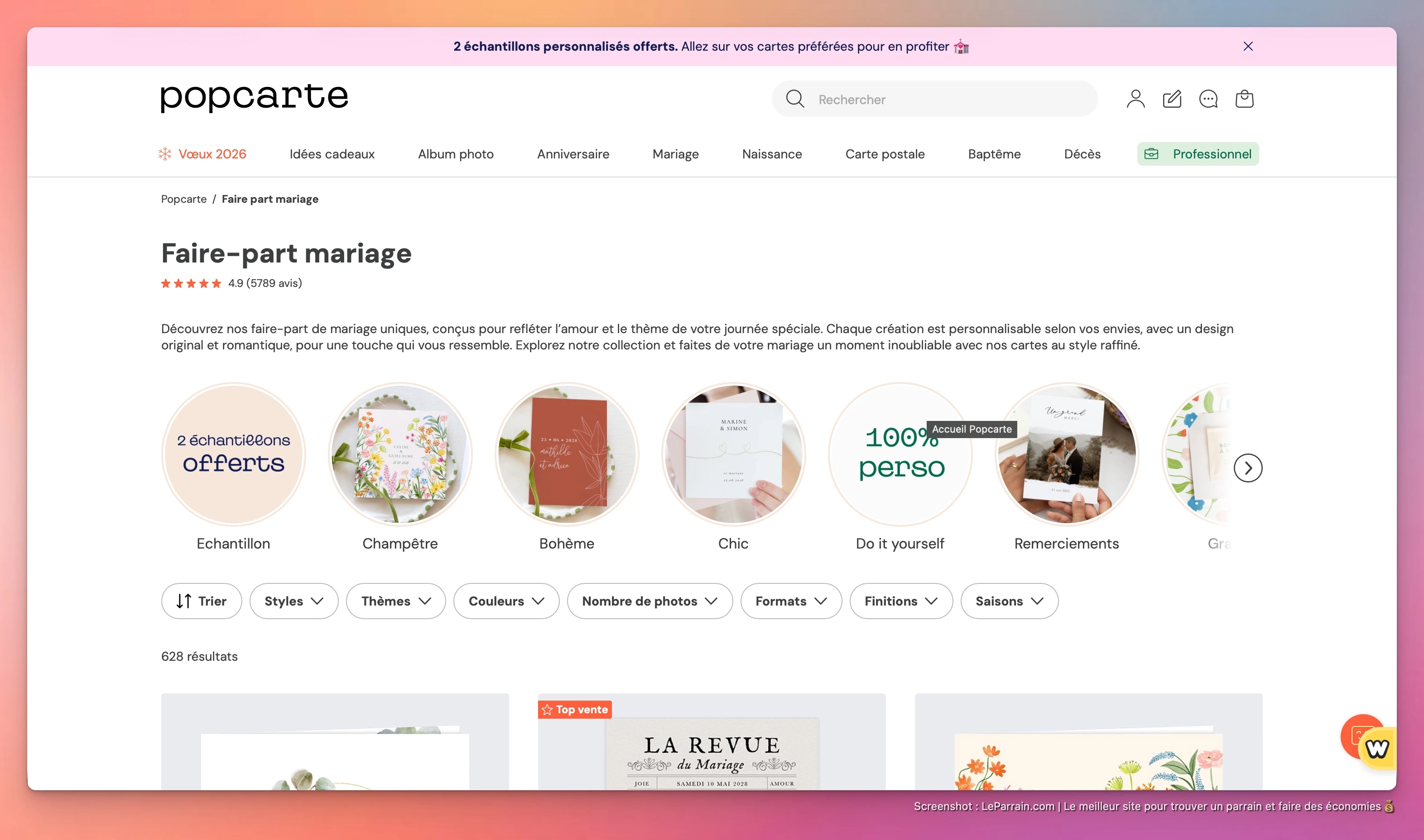 Capture d'écran 2 du programme de parrainage Popcarte