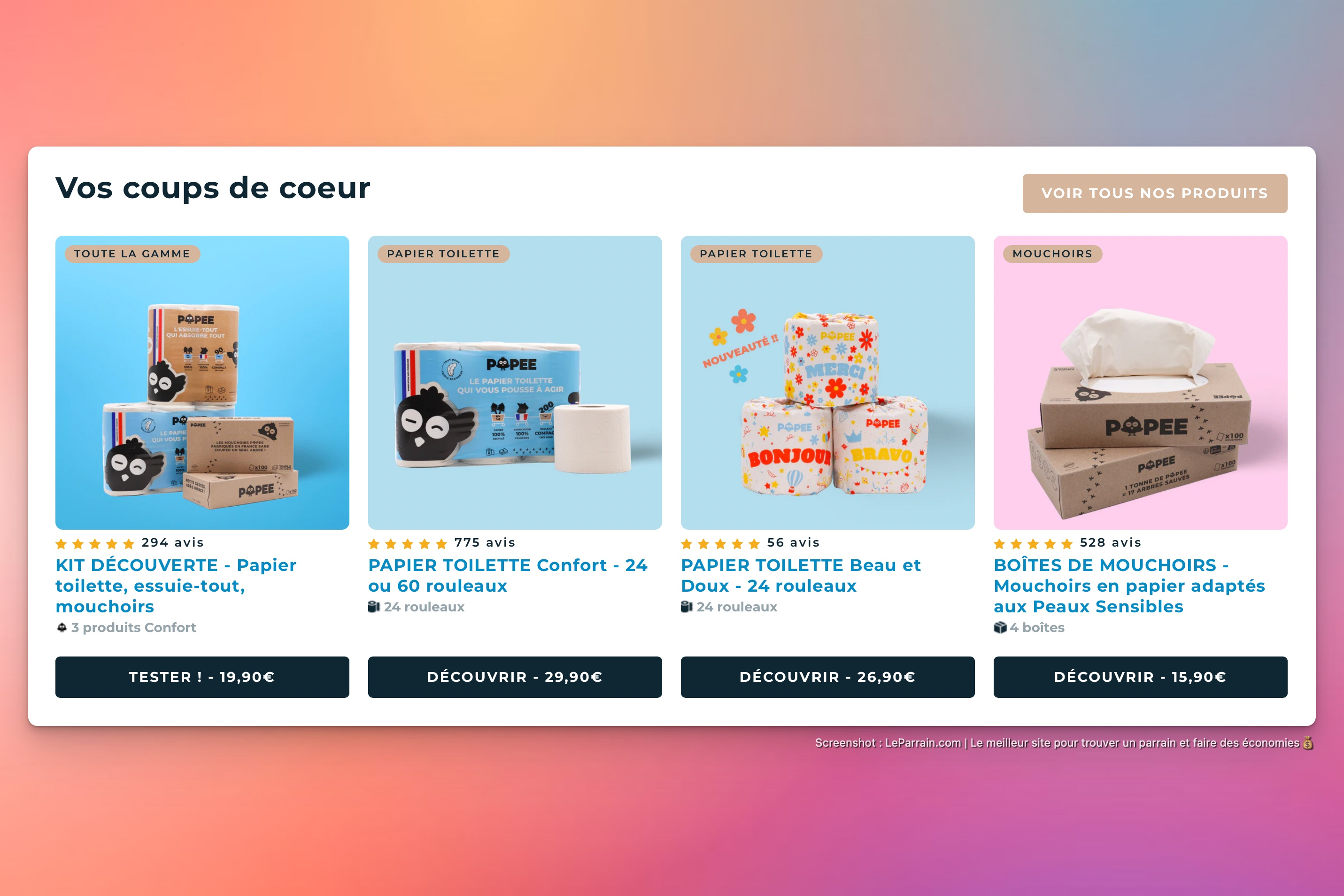 Capture d'écran 3 du programme de parrainage Popee