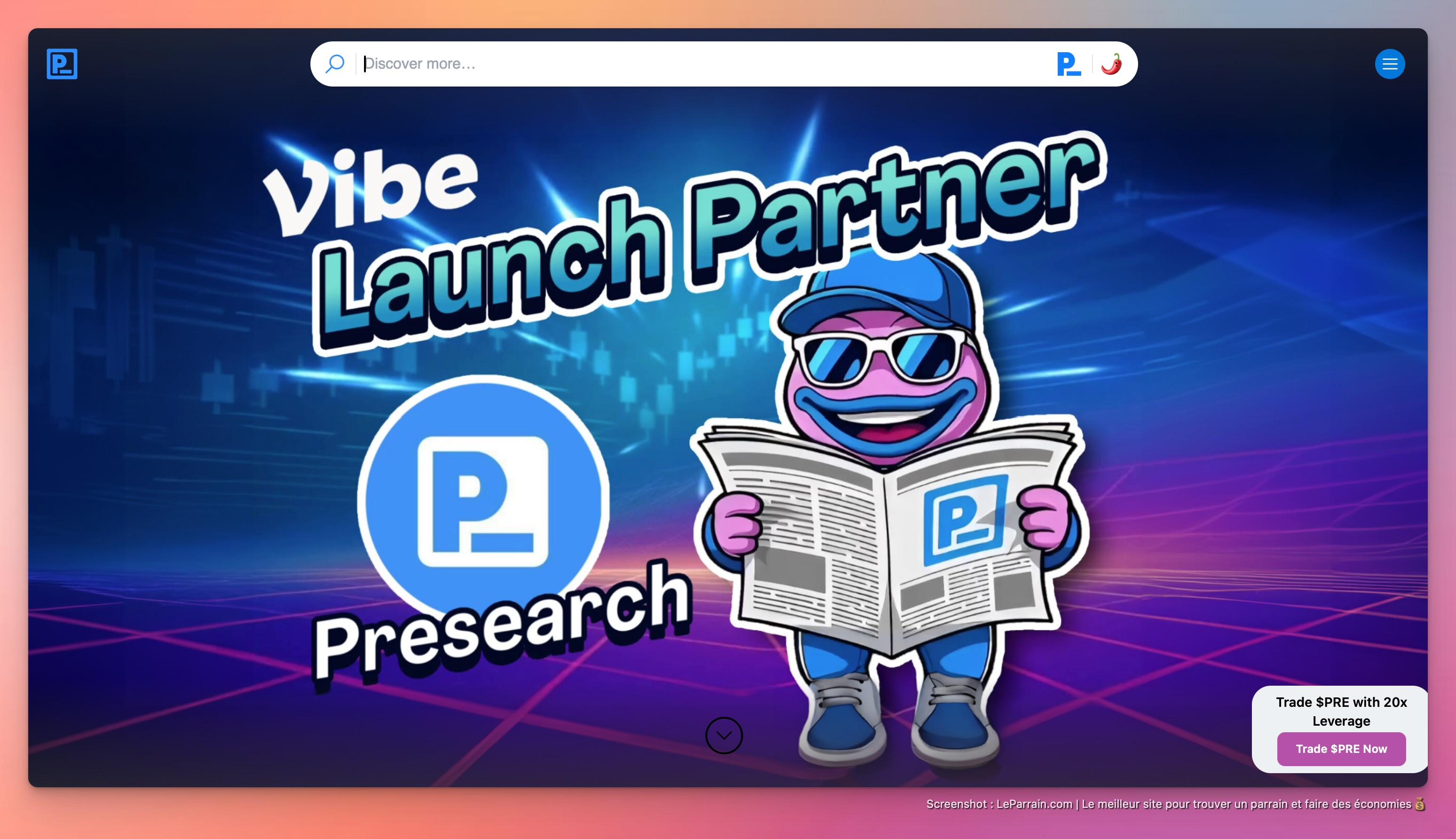 Capture d'écran 2 du programme de parrainage Presearch