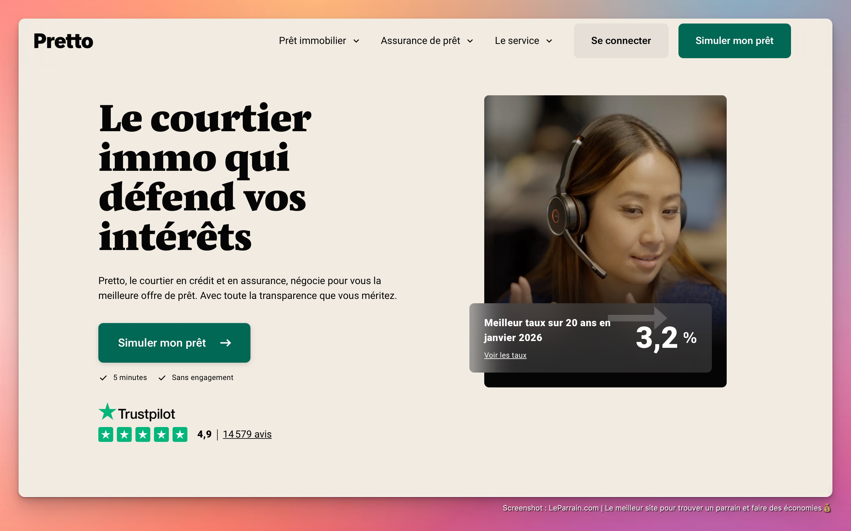 Capture d'écran 2 du programme de parrainage Pretto