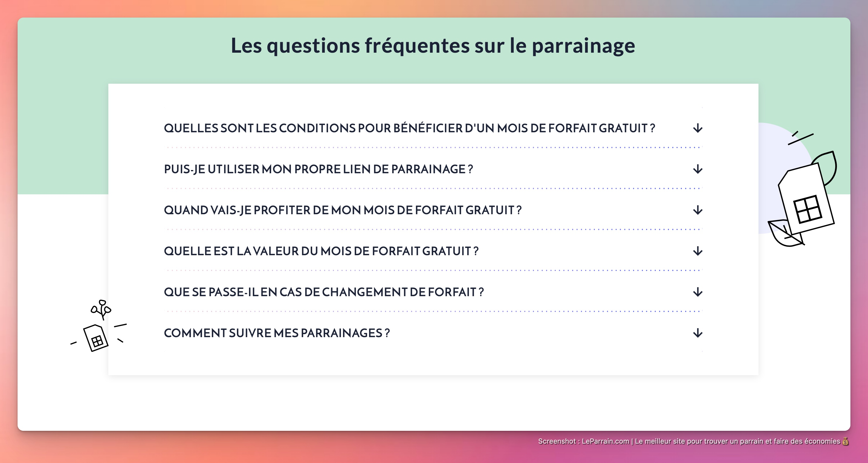 Capture d'écran 3 du programme de parrainage Prixtel