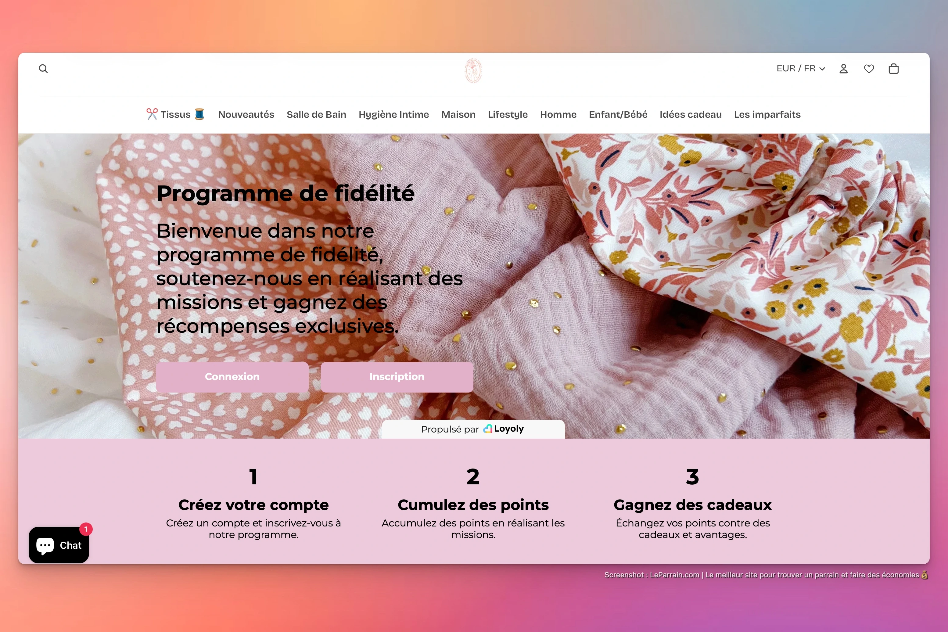 Capture d'écran 1 du programme de parrainage 