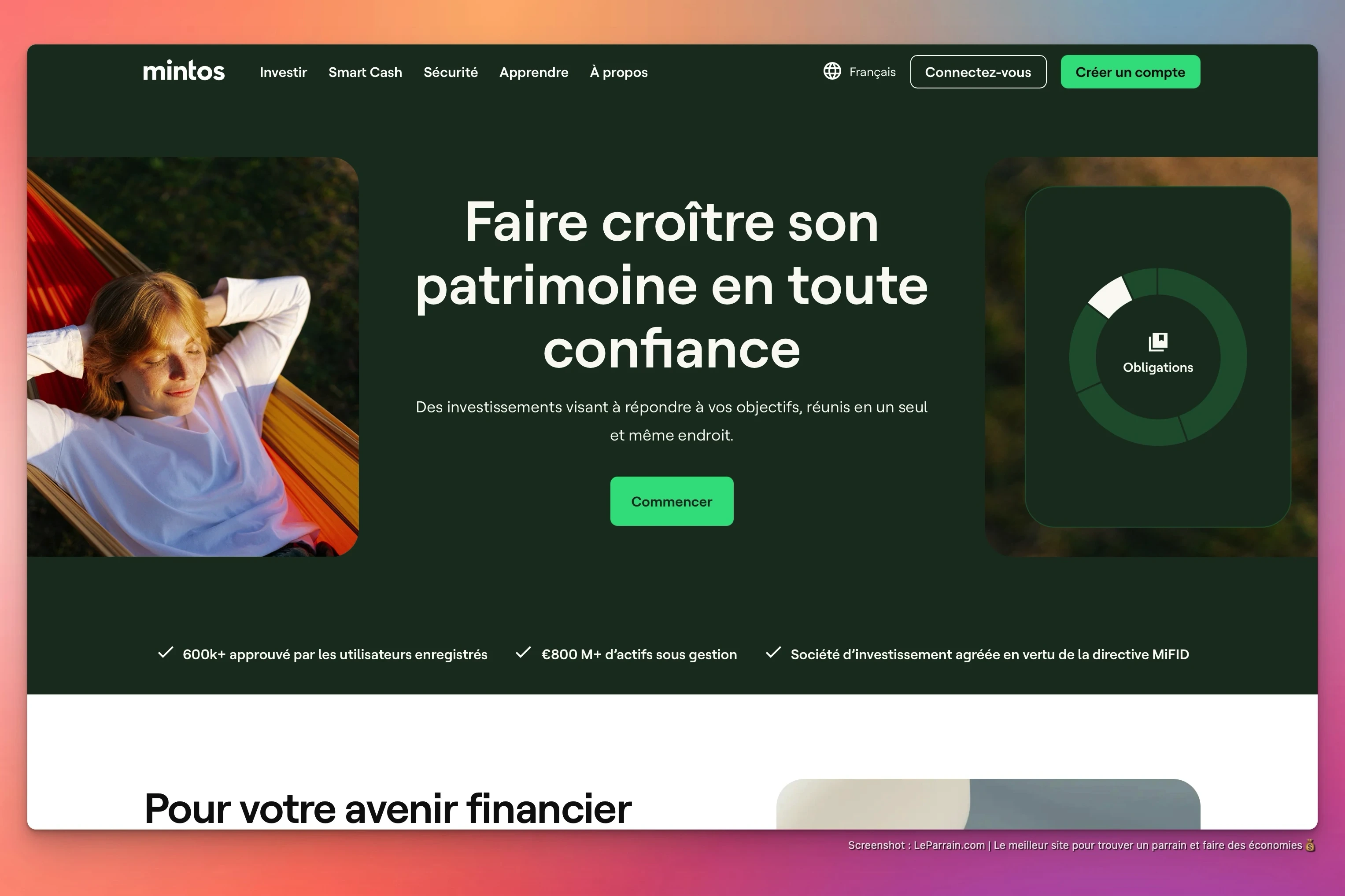Capture d'écran 8 du programme de parrainage 
