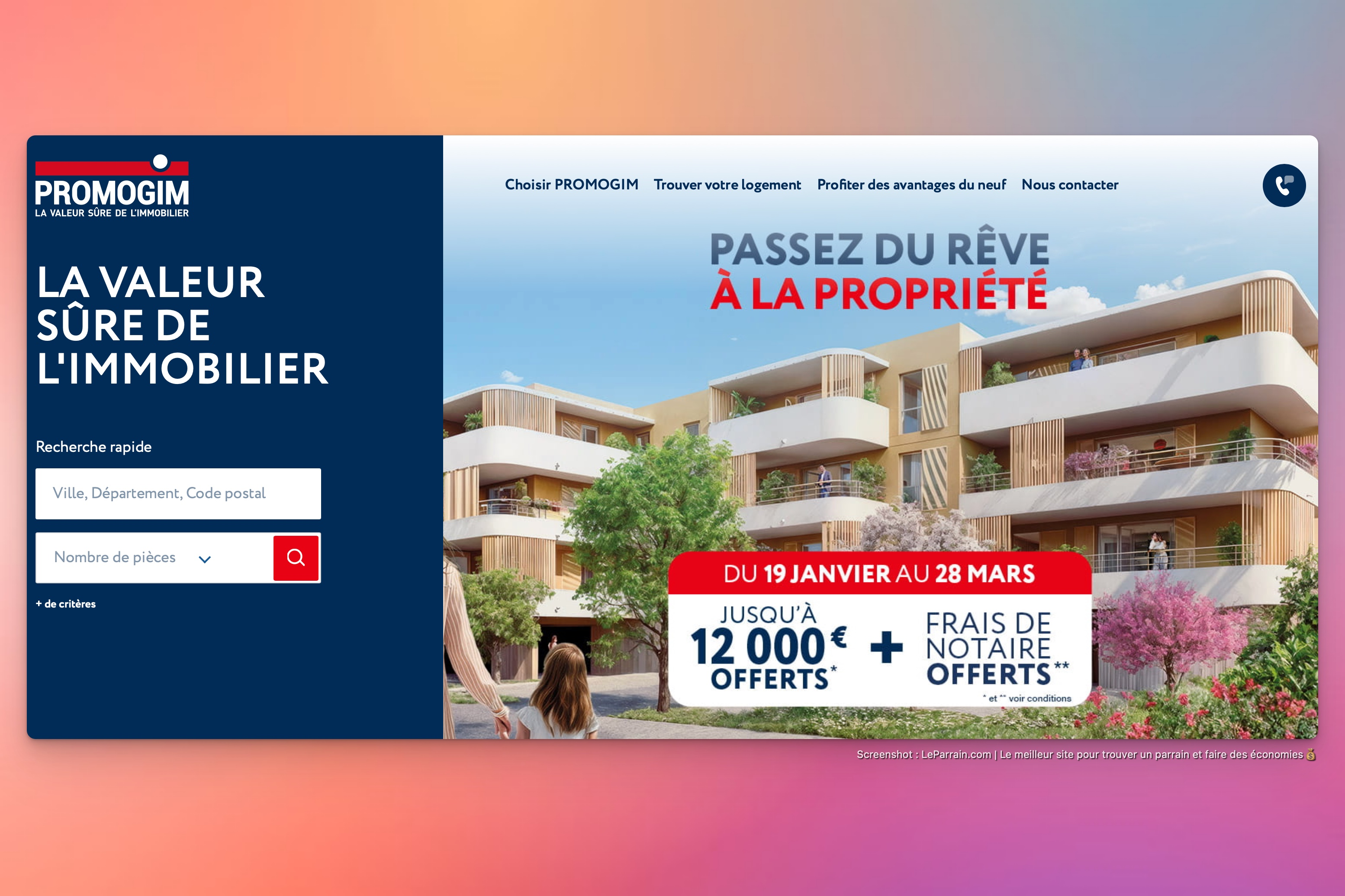 Capture d'écran 2 du programme de parrainage Promogim