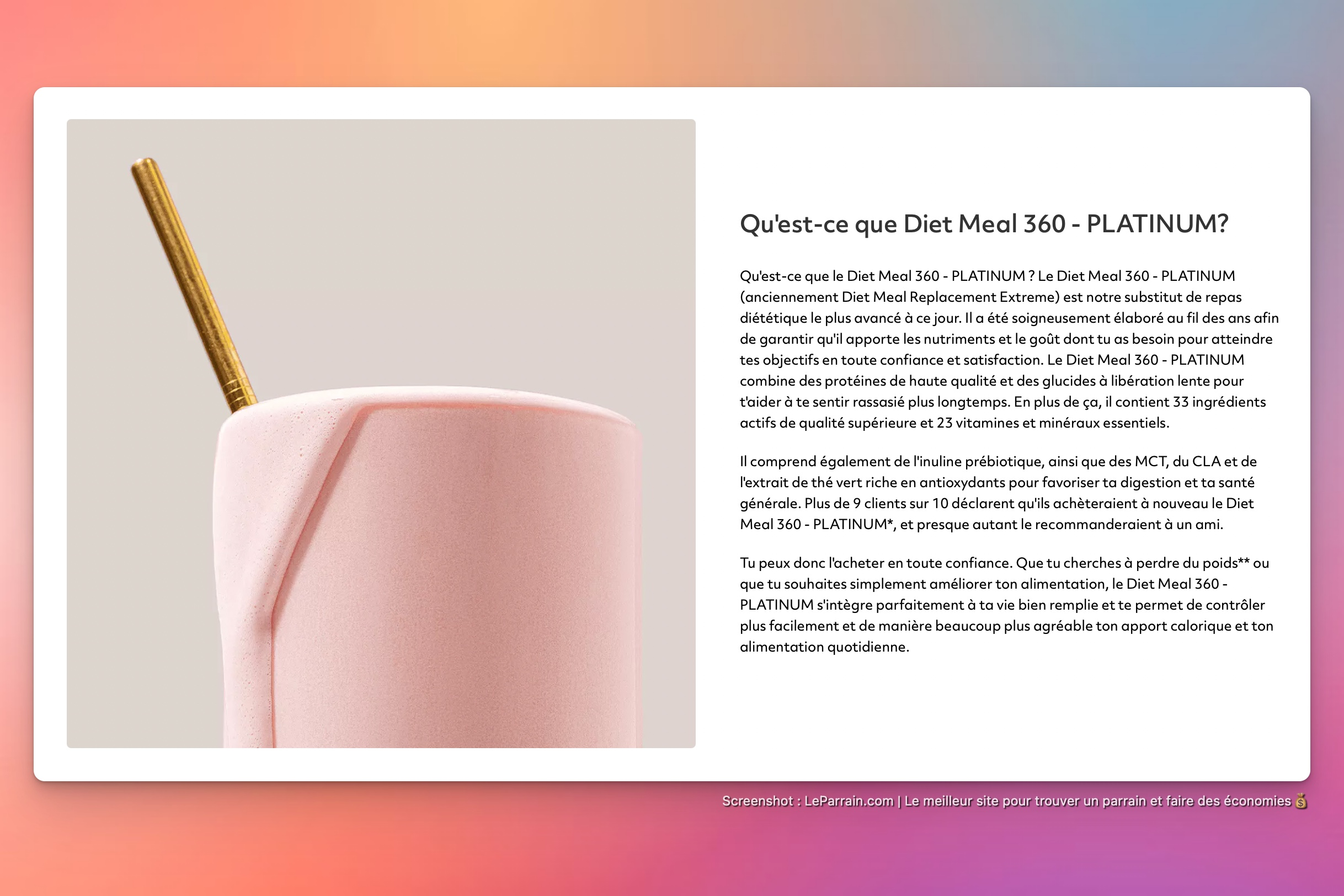 Capture d'écran 5 du programme de parrainage Protein Works