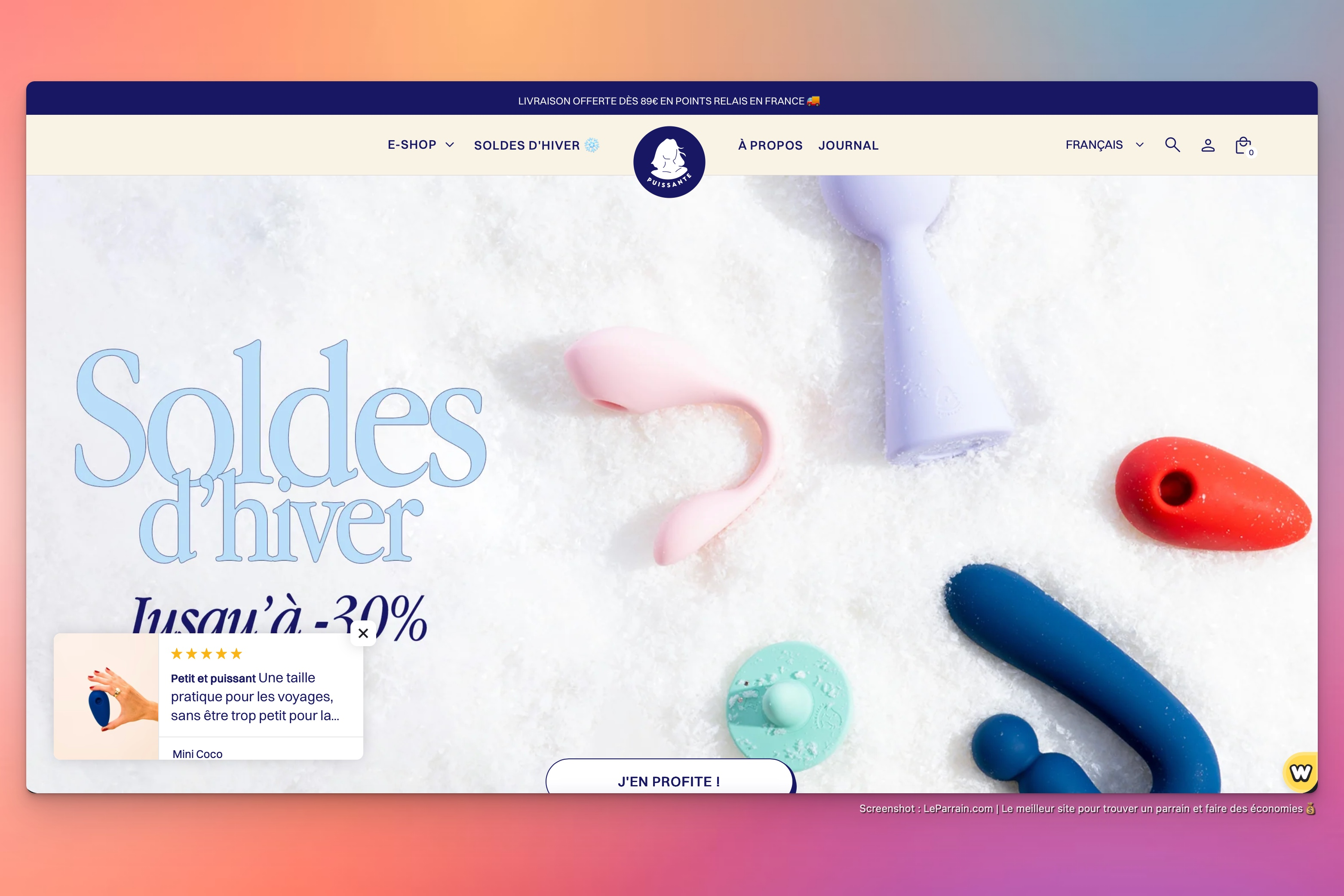 Capture d'écran 1 du programme de parrainage Puissante