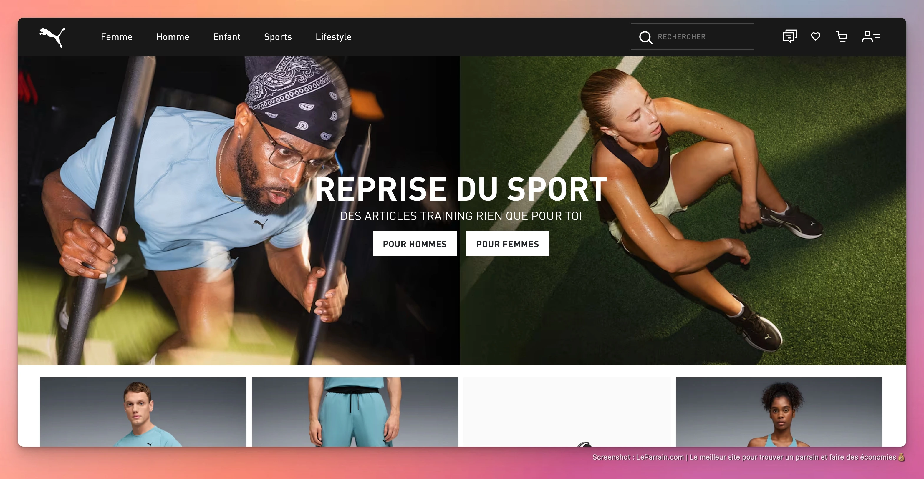 Capture d'écran 2 du programme de parrainage Puma