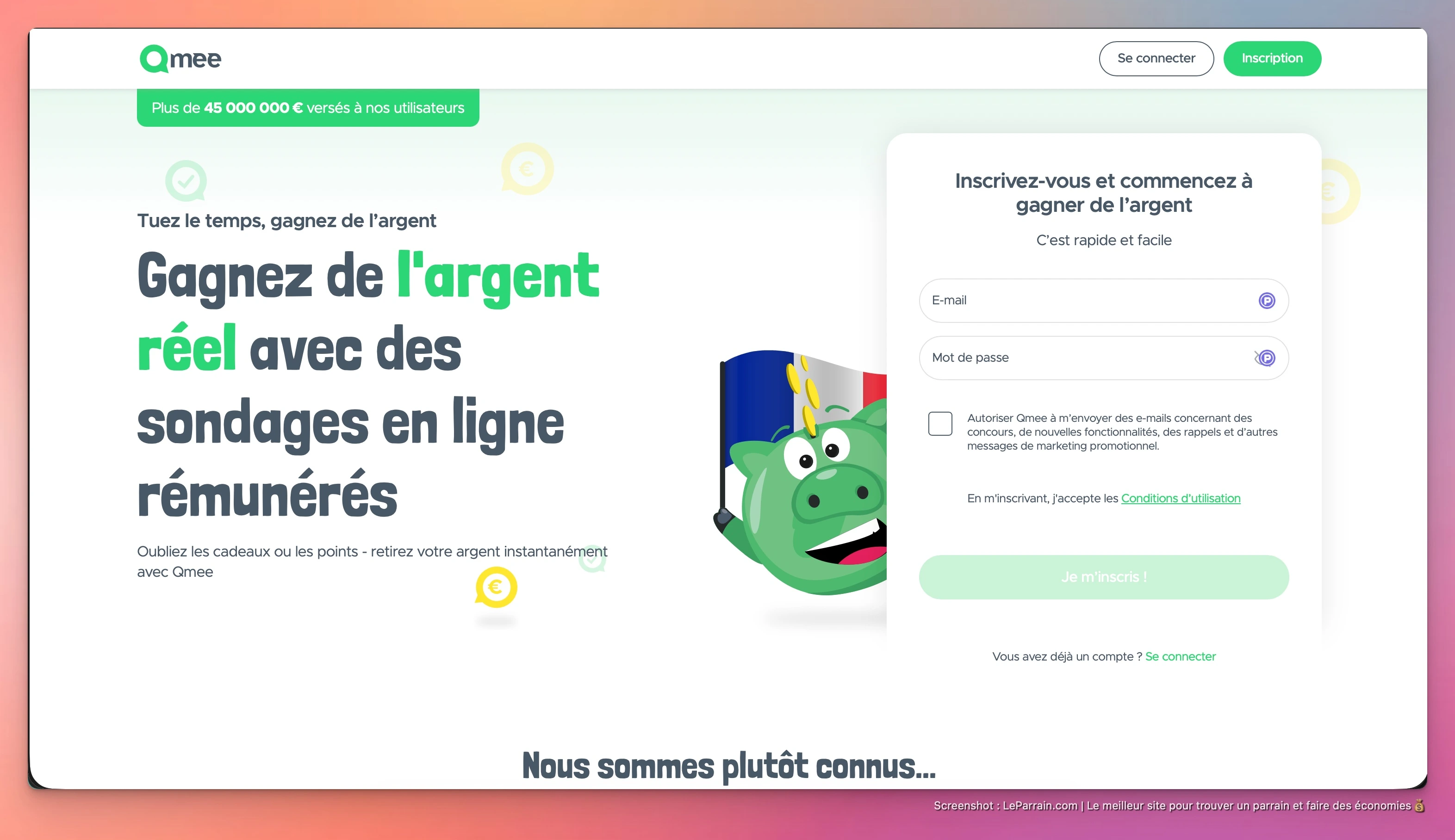 Capture d'écran 2 du programme de parrainage Qmee