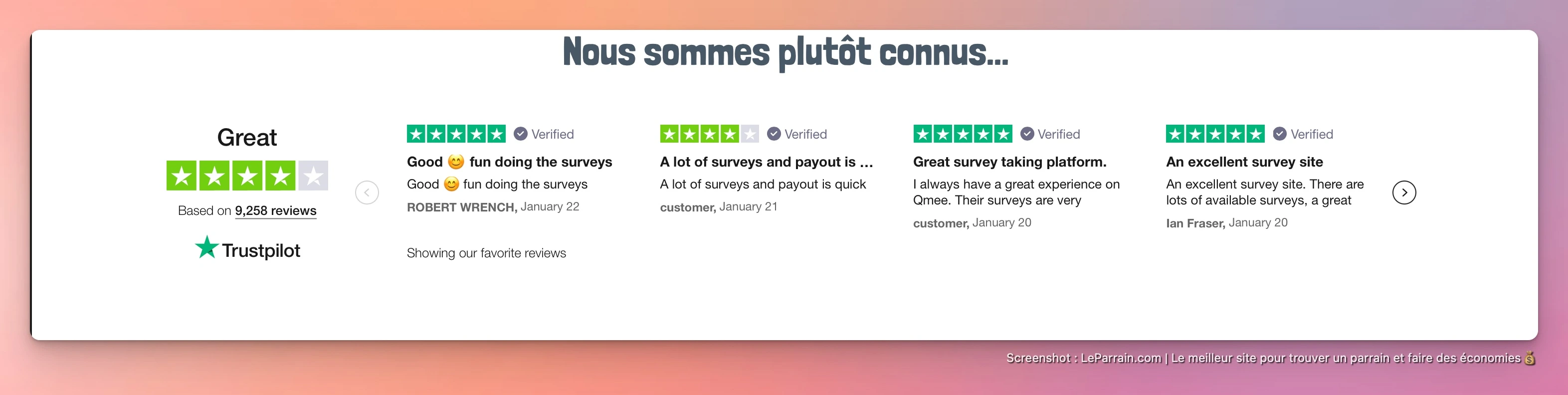 Capture d'écran 3 du programme de parrainage Qmee