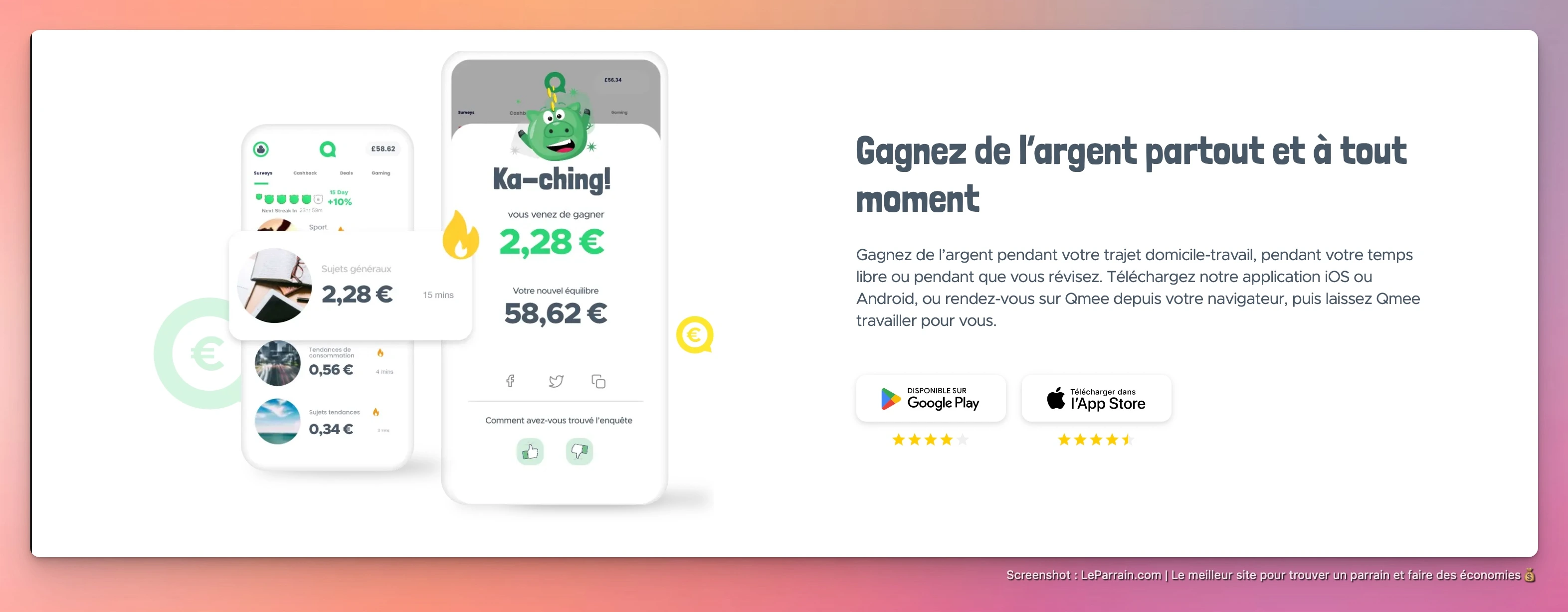 Capture d'écran 4 du programme de parrainage Qmee