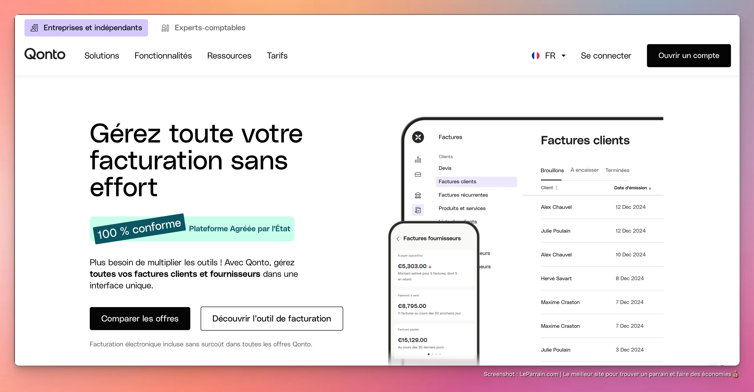 Capture d'écran 4 du programme de parrainage Qonto
