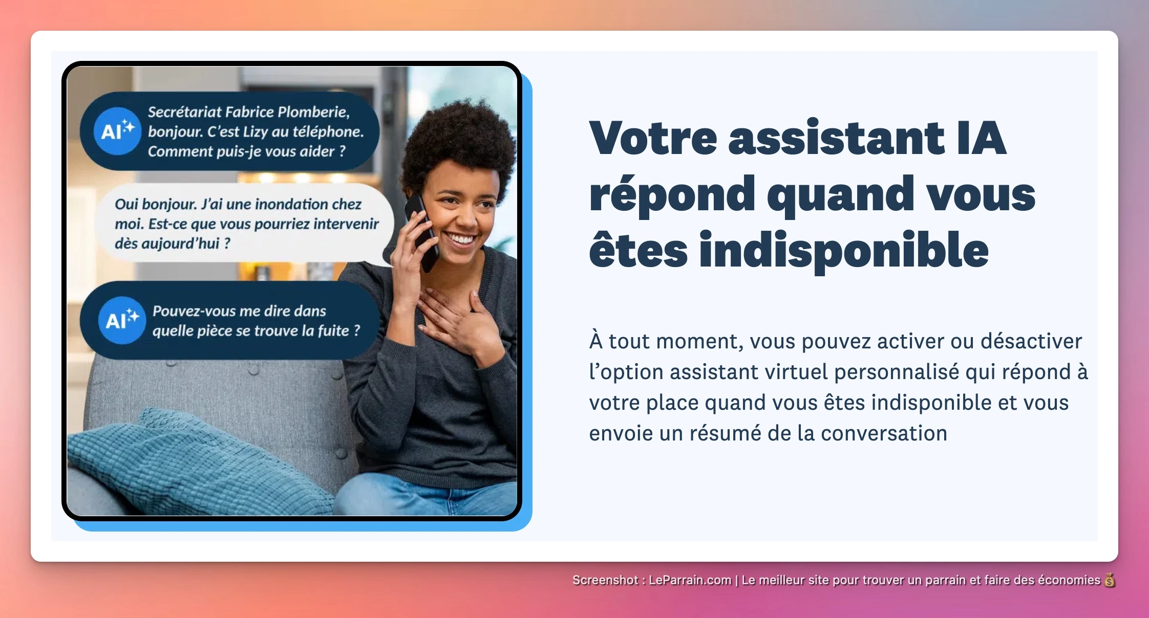 Capture d'écran 1 du programme de parrainage Quicktalk