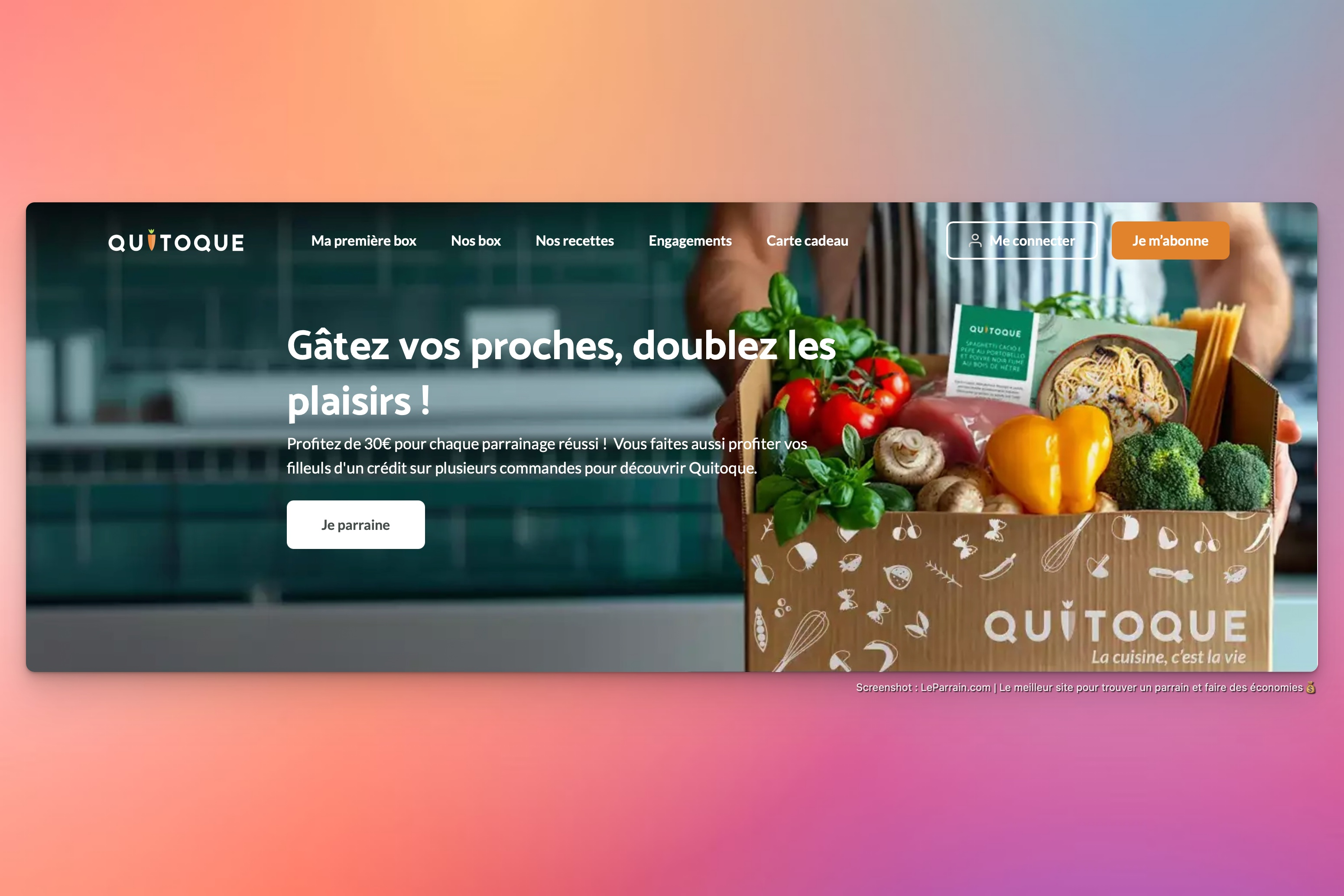 Capture d'écran 6 du programme de parrainage Quitoque