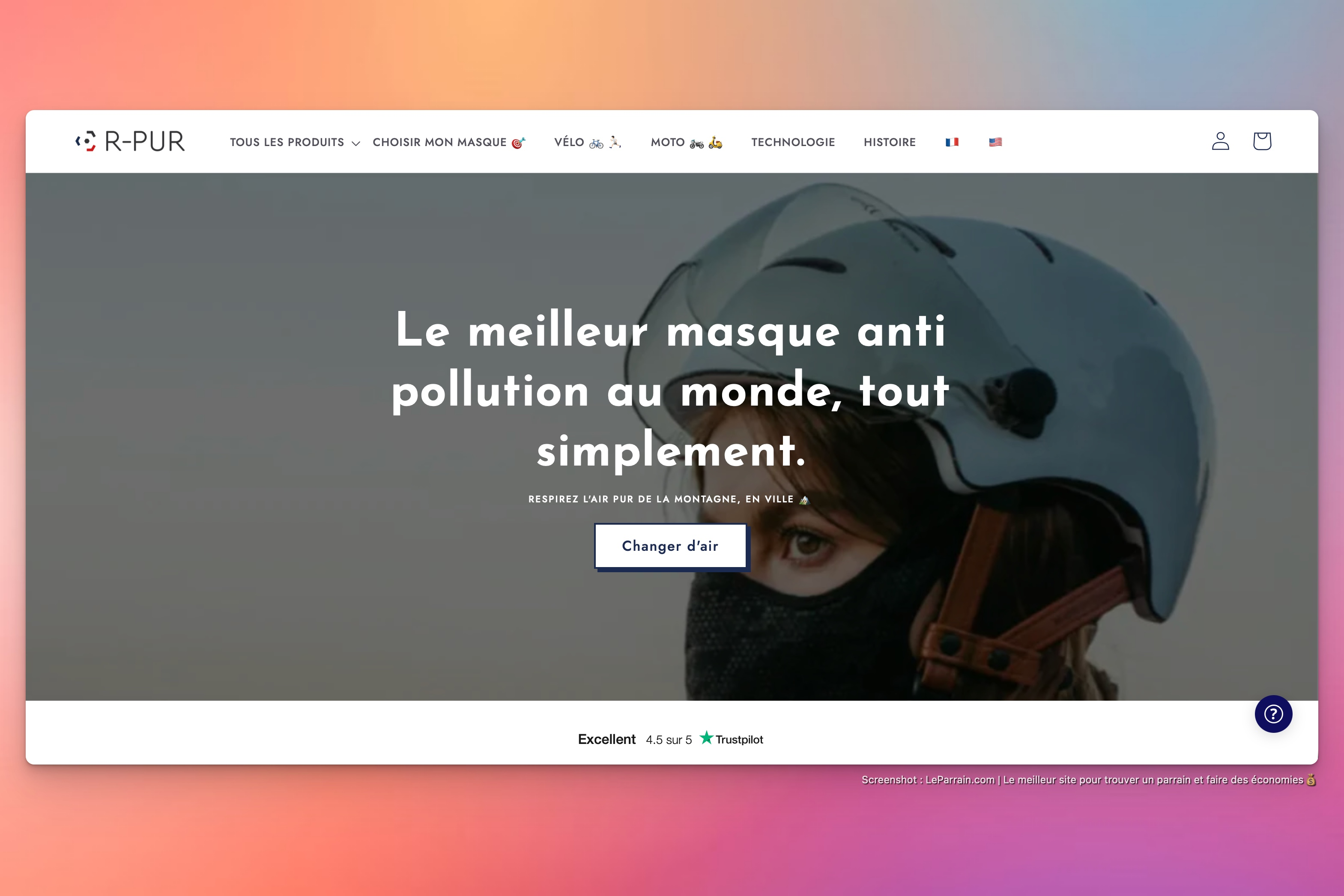 Capture d'écran 2 du programme de parrainage R-PUR