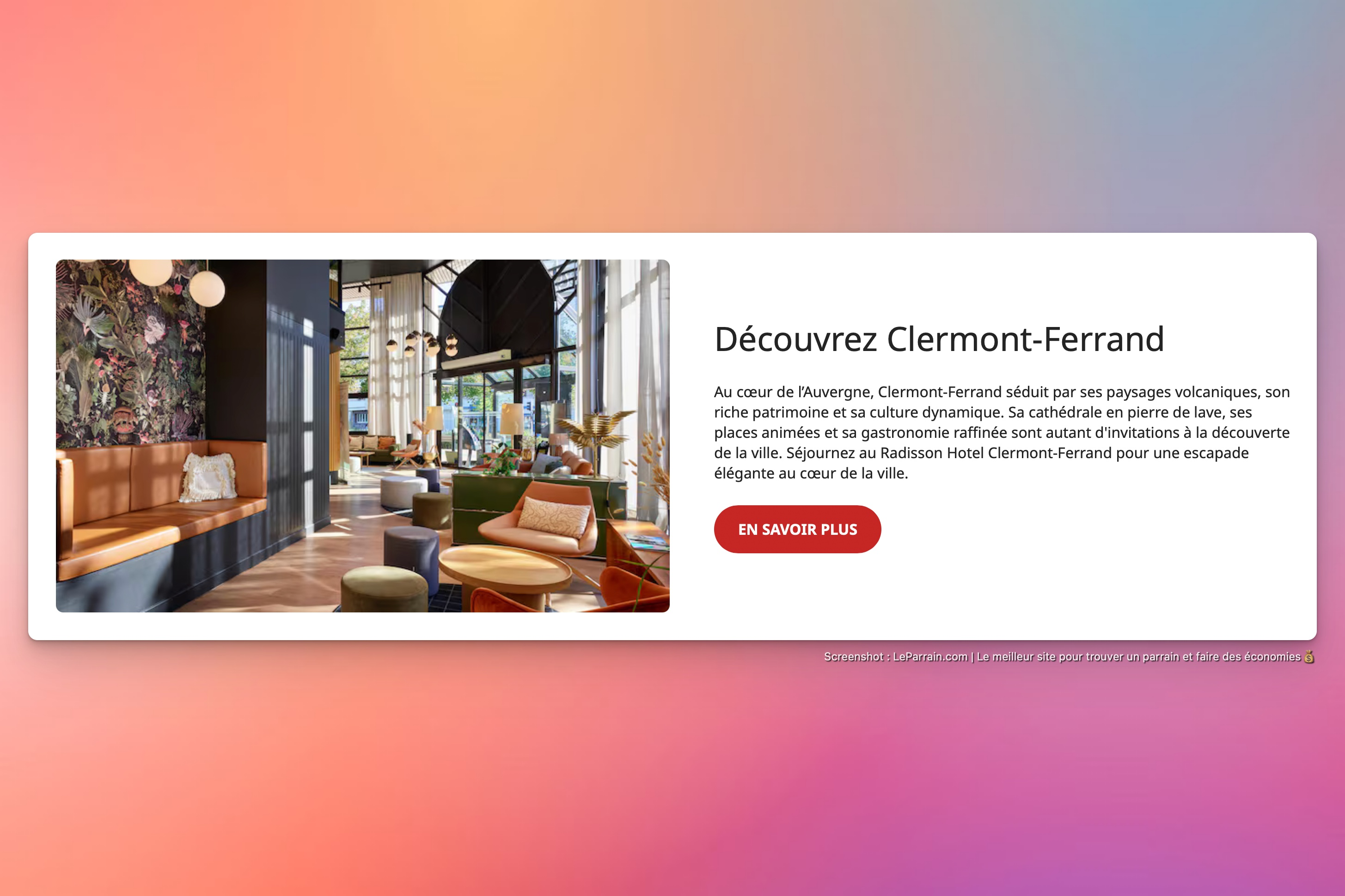 Capture d'écran 5 du programme de parrainage Radisson Hotels