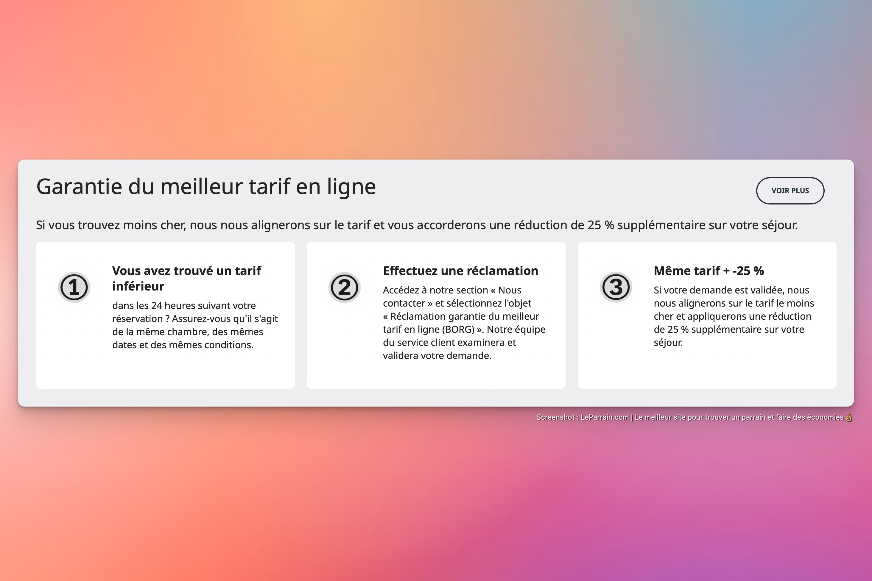 Capture d'écran 6 du programme de parrainage Radisson Hotels