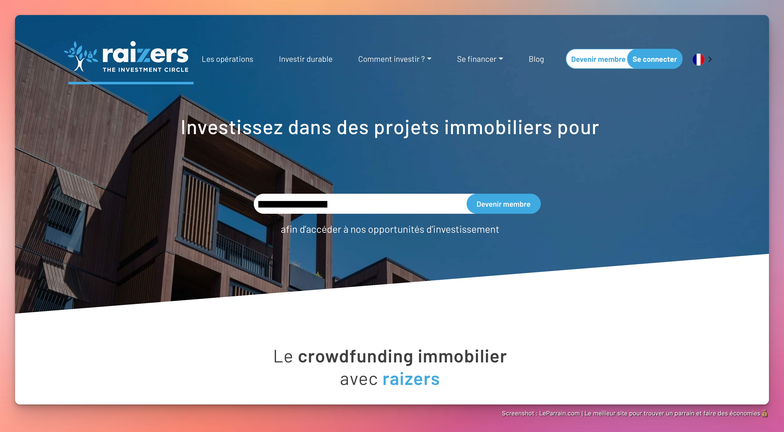 Capture d'écran 3 du programme de parrainage Raizers