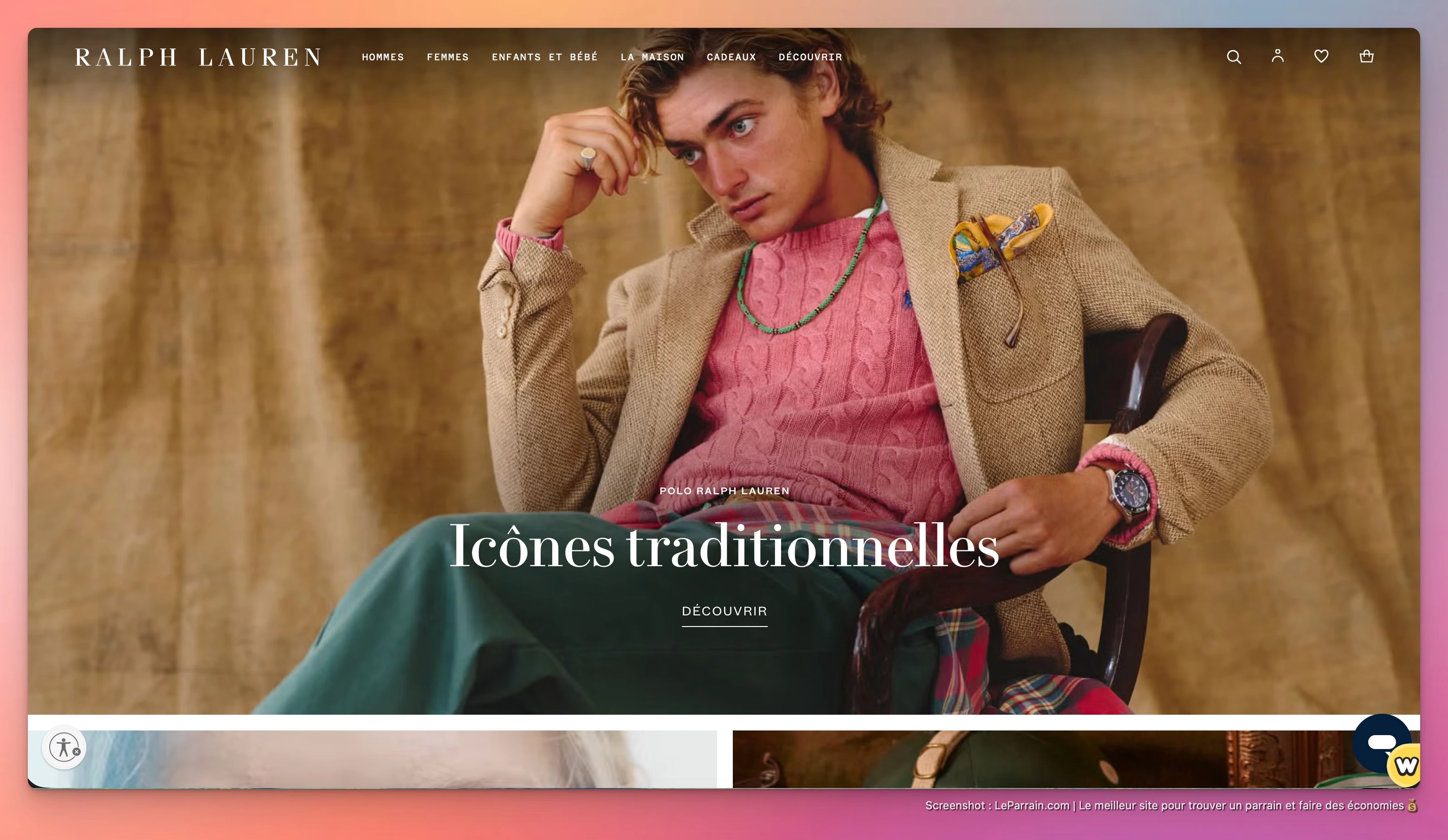 Capture d'écran 2 du programme de parrainage Ralph Lauren