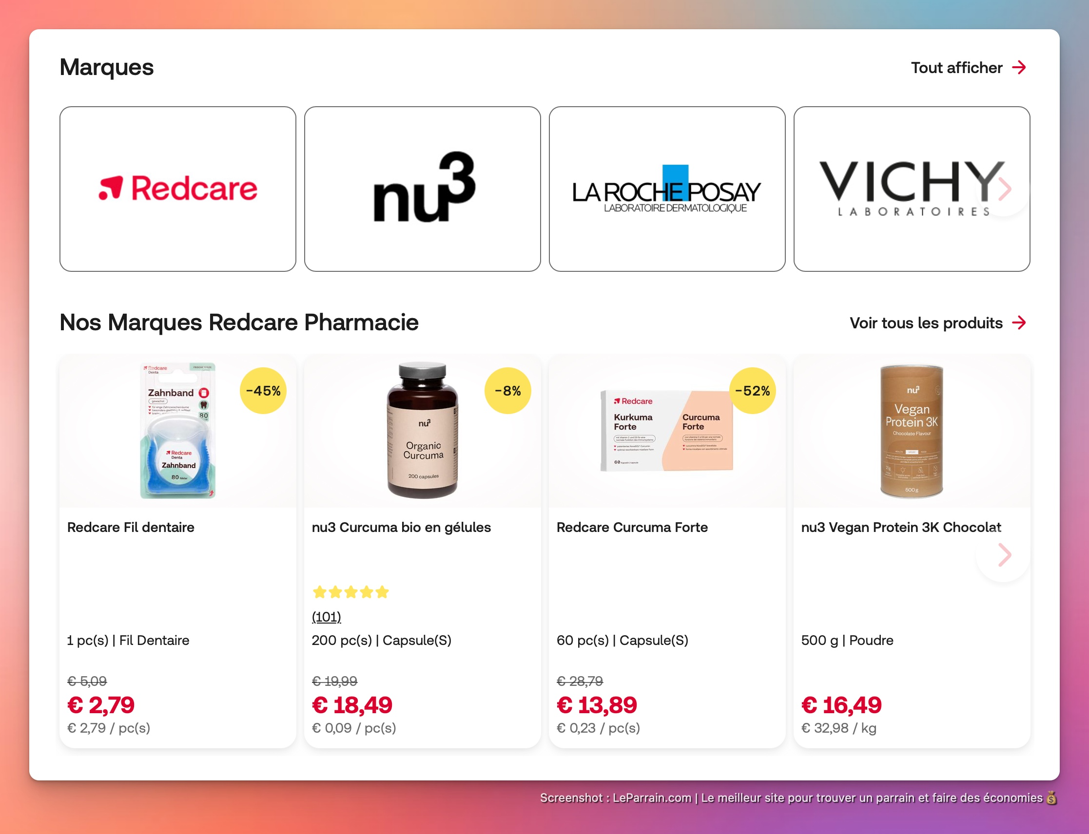 Capture d'écran 2 du programme de parrainage Redcare Pharmacie