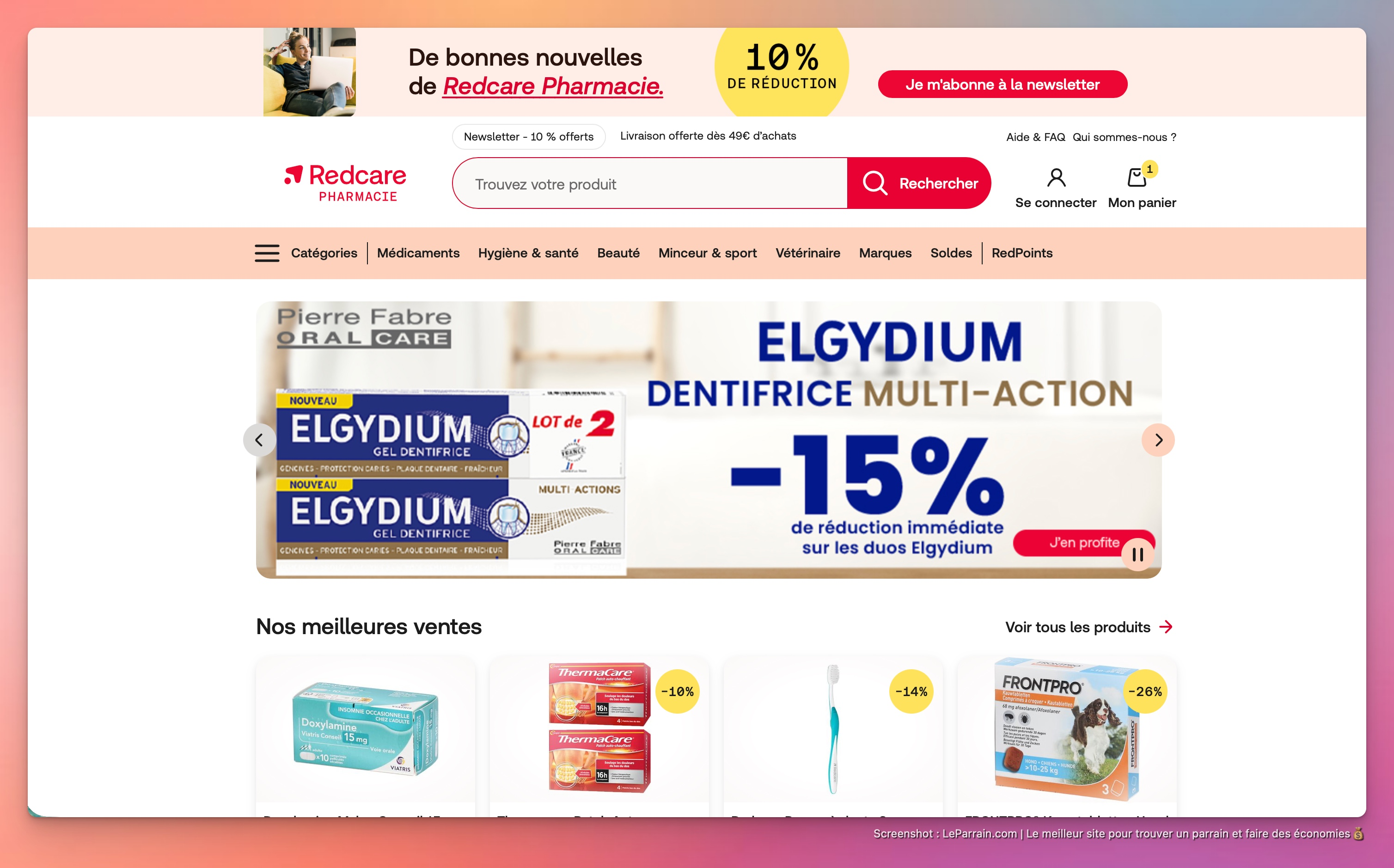 Capture d'écran 3 du programme de parrainage Redcare Pharmacie