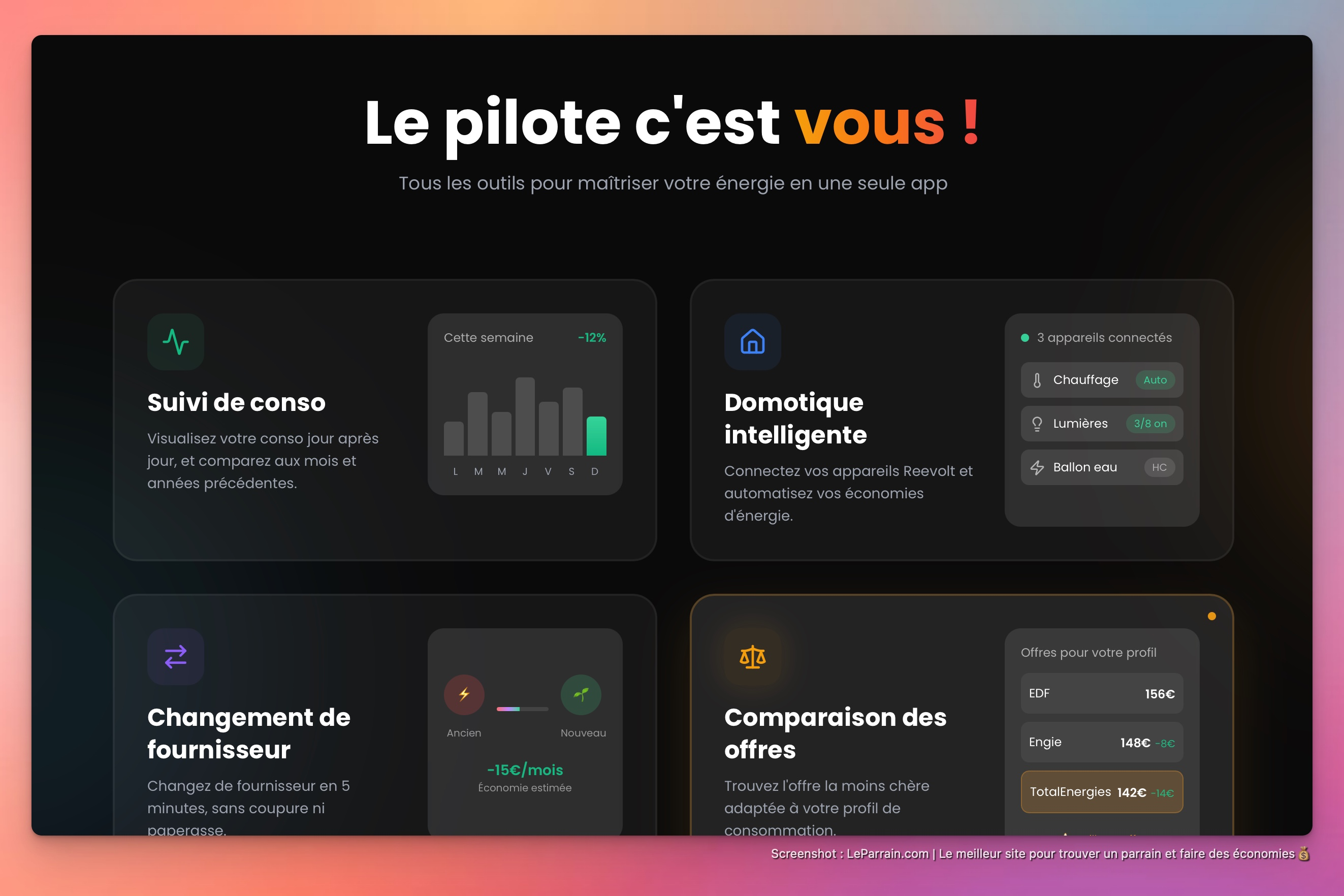 Capture d'écran 1 du programme de parrainage Reevolt