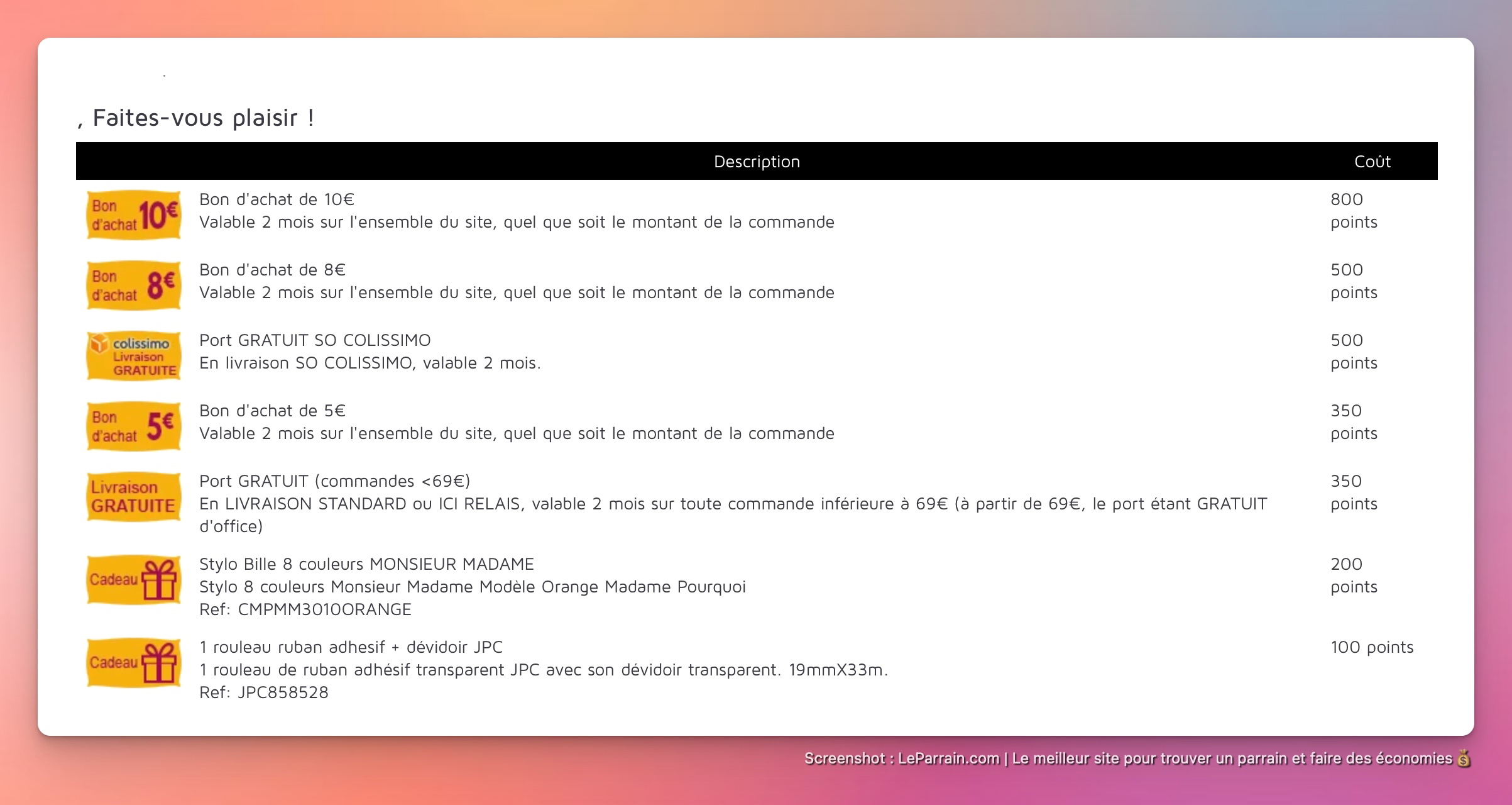 Capture d'écran 2 du programme de parrainage Rentrée Discount