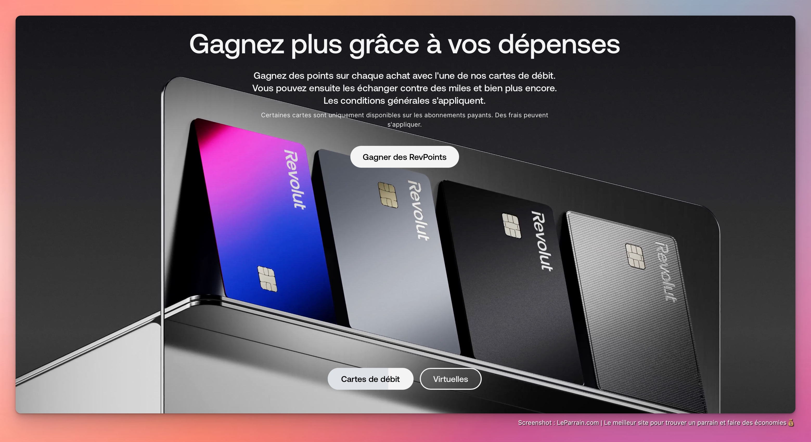 Capture d'écran 4 du programme de parrainage Revolut