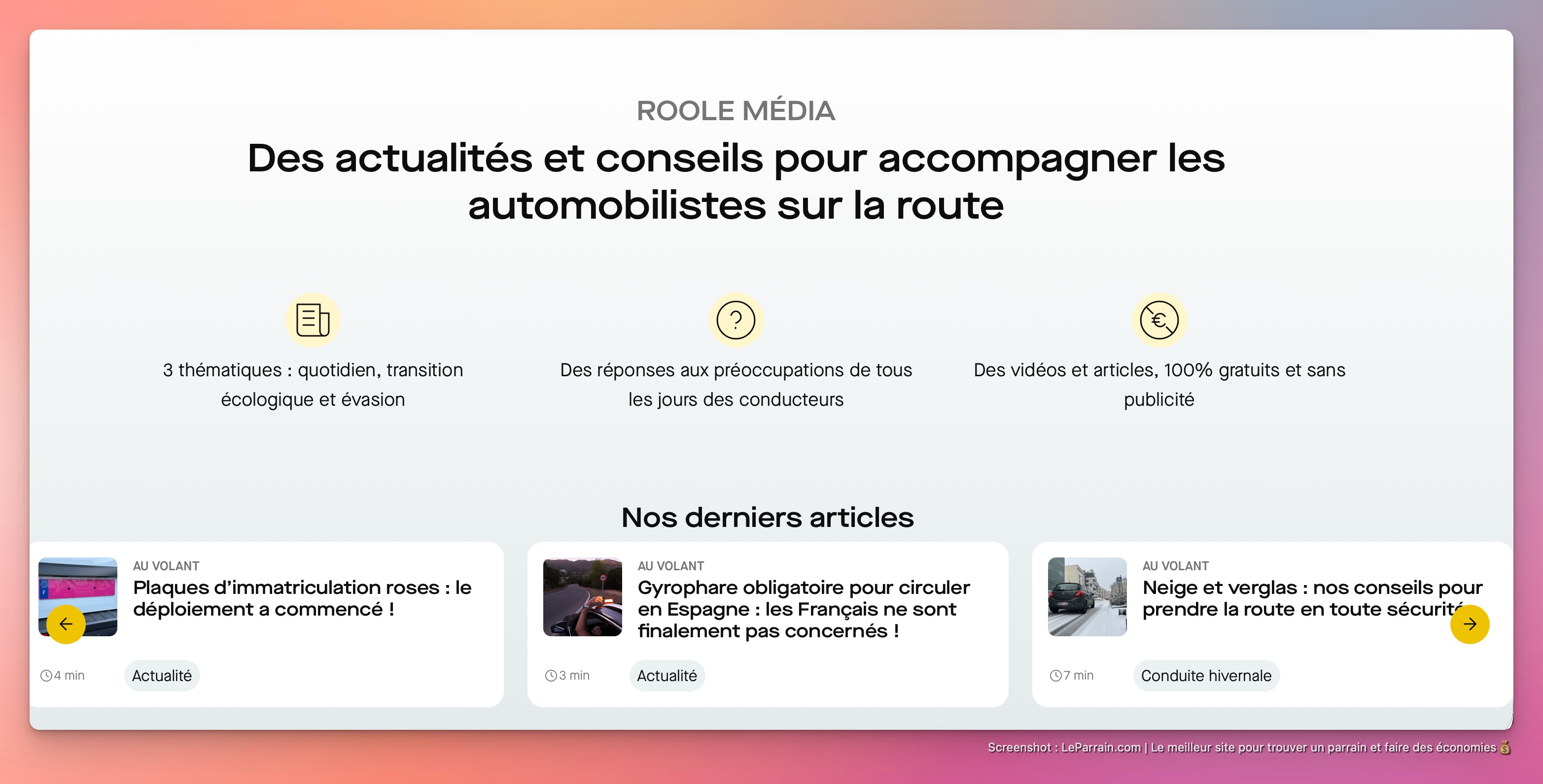 Capture d'écran 3 du programme de parrainage Roole