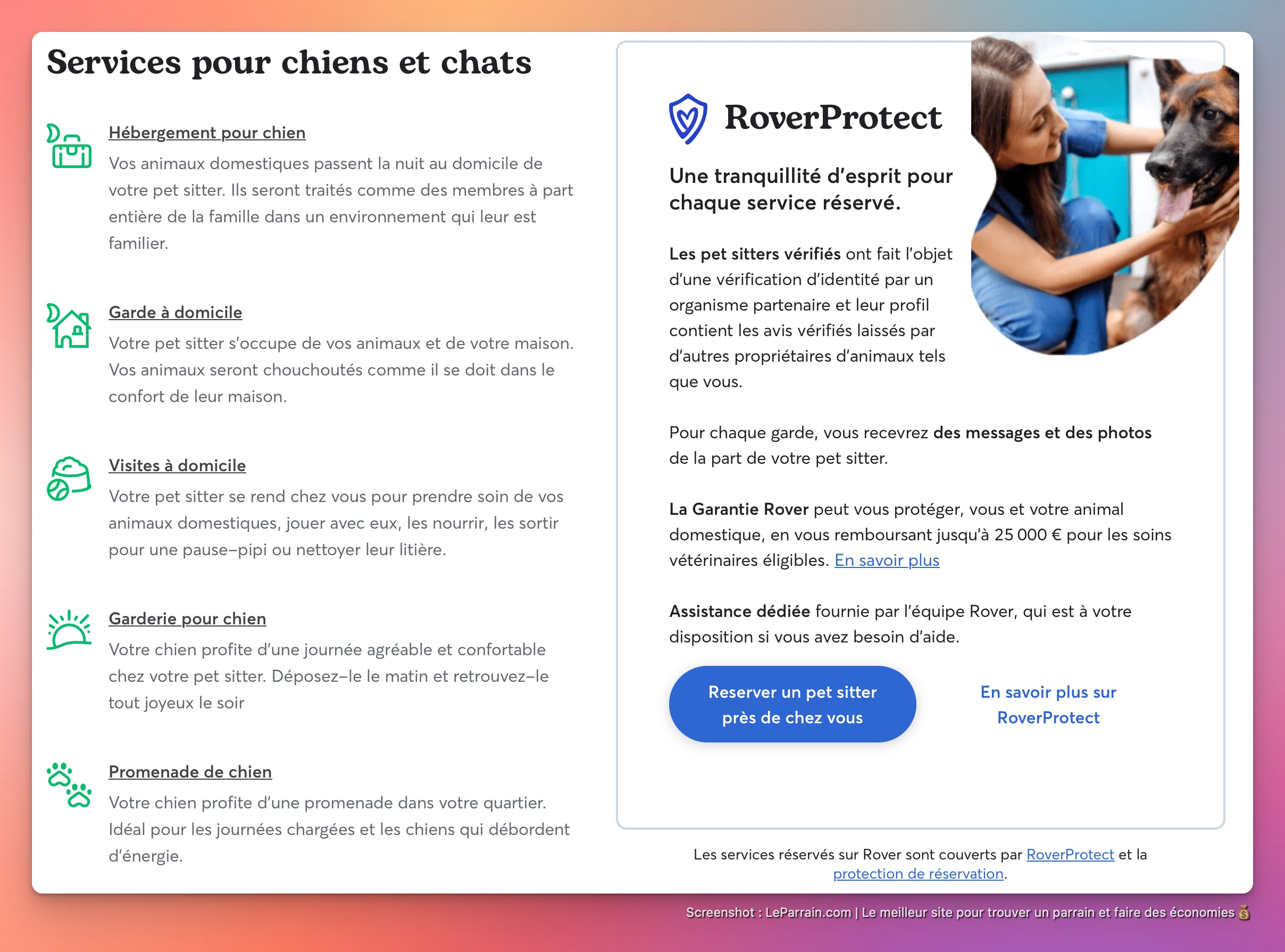 Capture d'écran 3 du programme de parrainage Rover