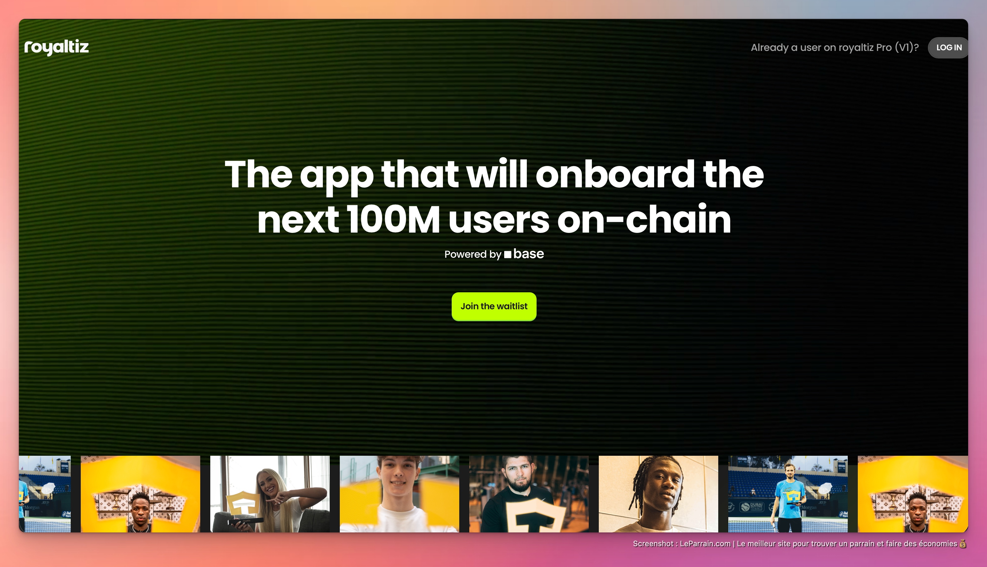 Capture d'écran 2 du programme de parrainage Royaltiz