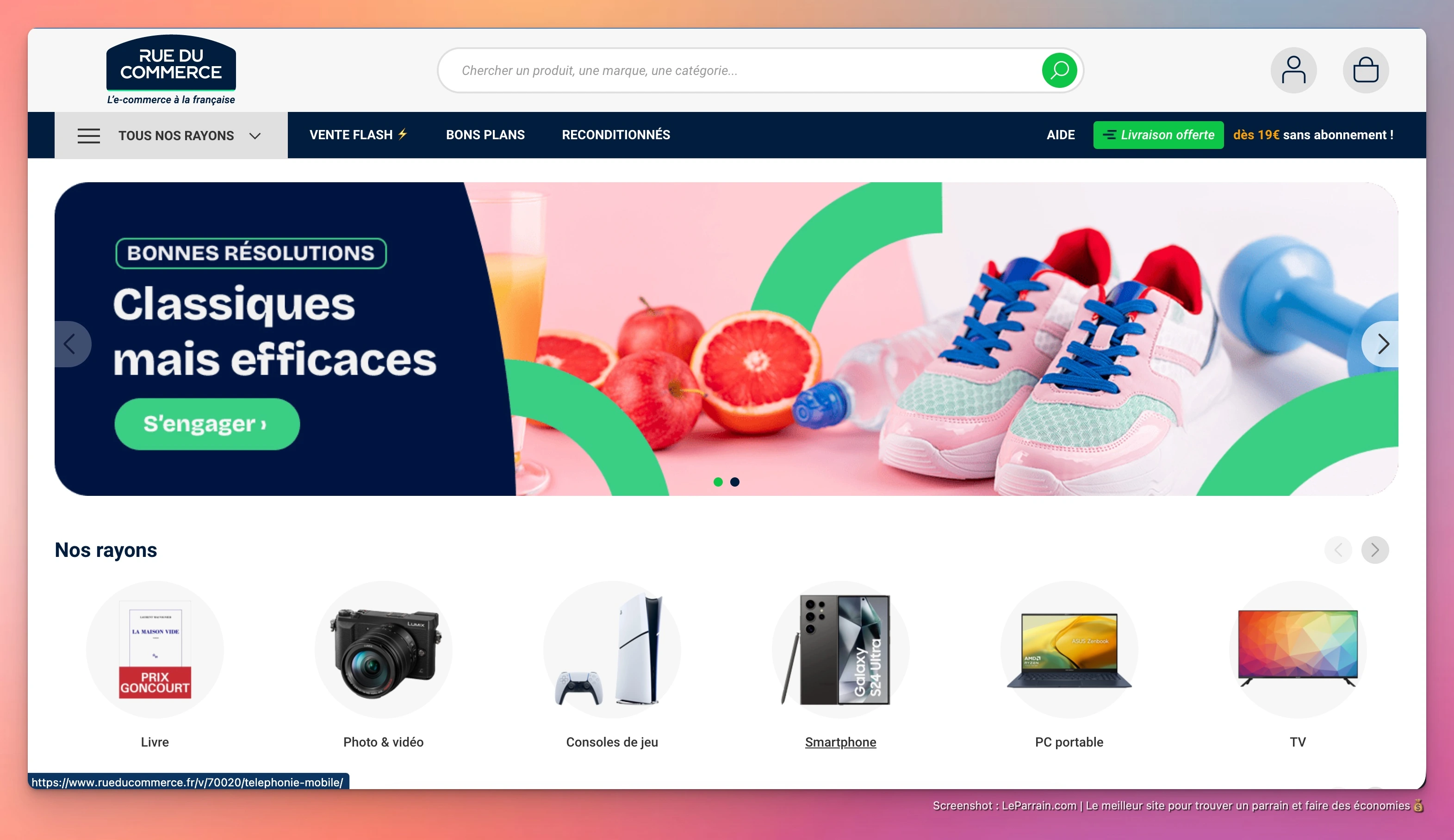 Capture d'écran 2 du programme de parrainage Rue du Commerce