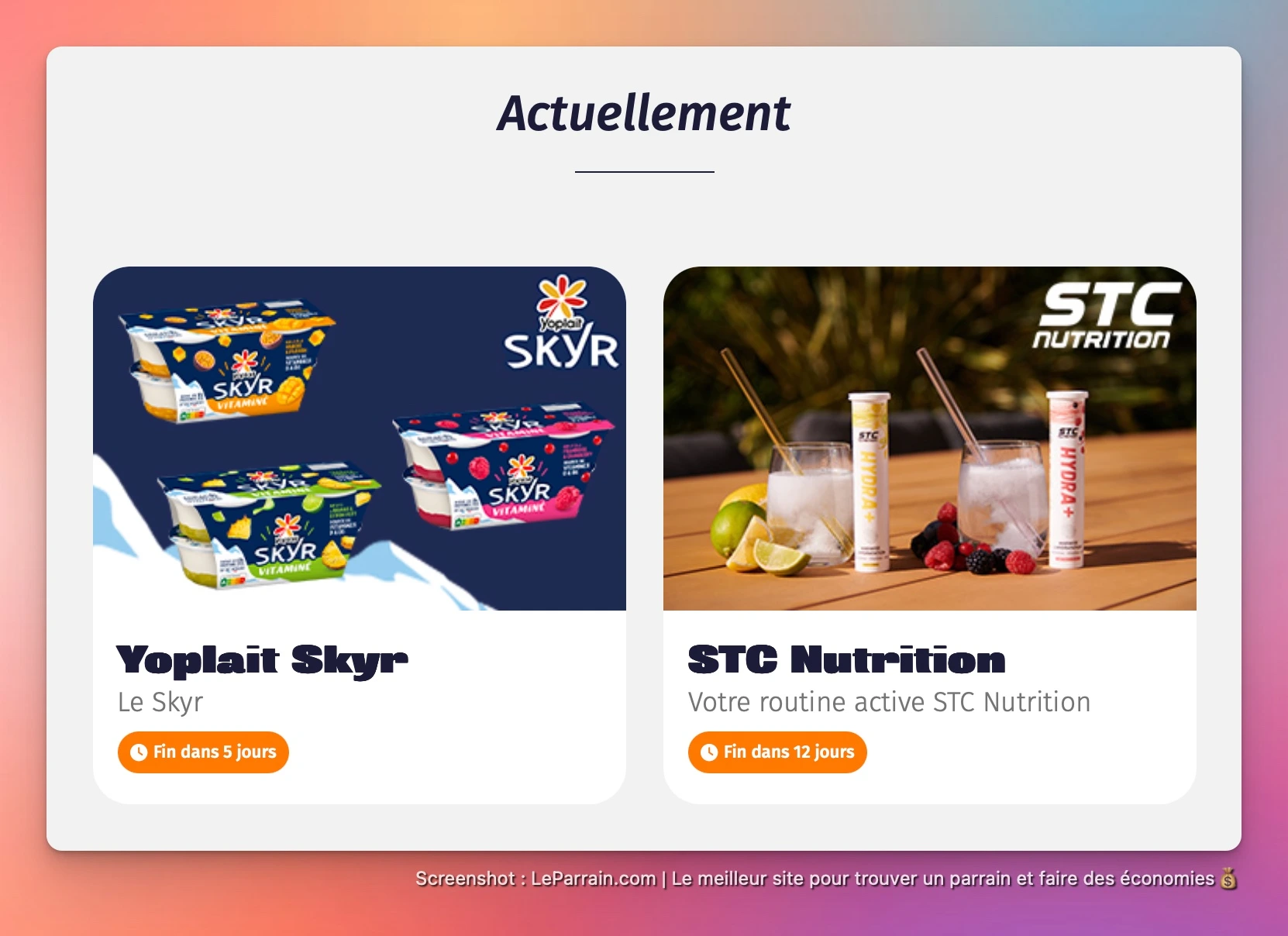 Capture d'écran 2 du programme de parrainage Sampleo