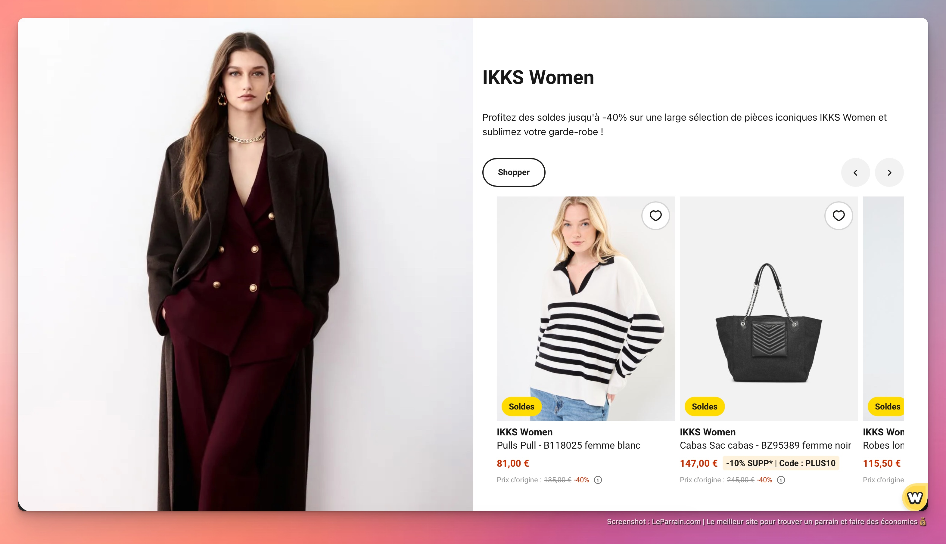 Capture d'écran 2 du programme de parrainage Sarenza