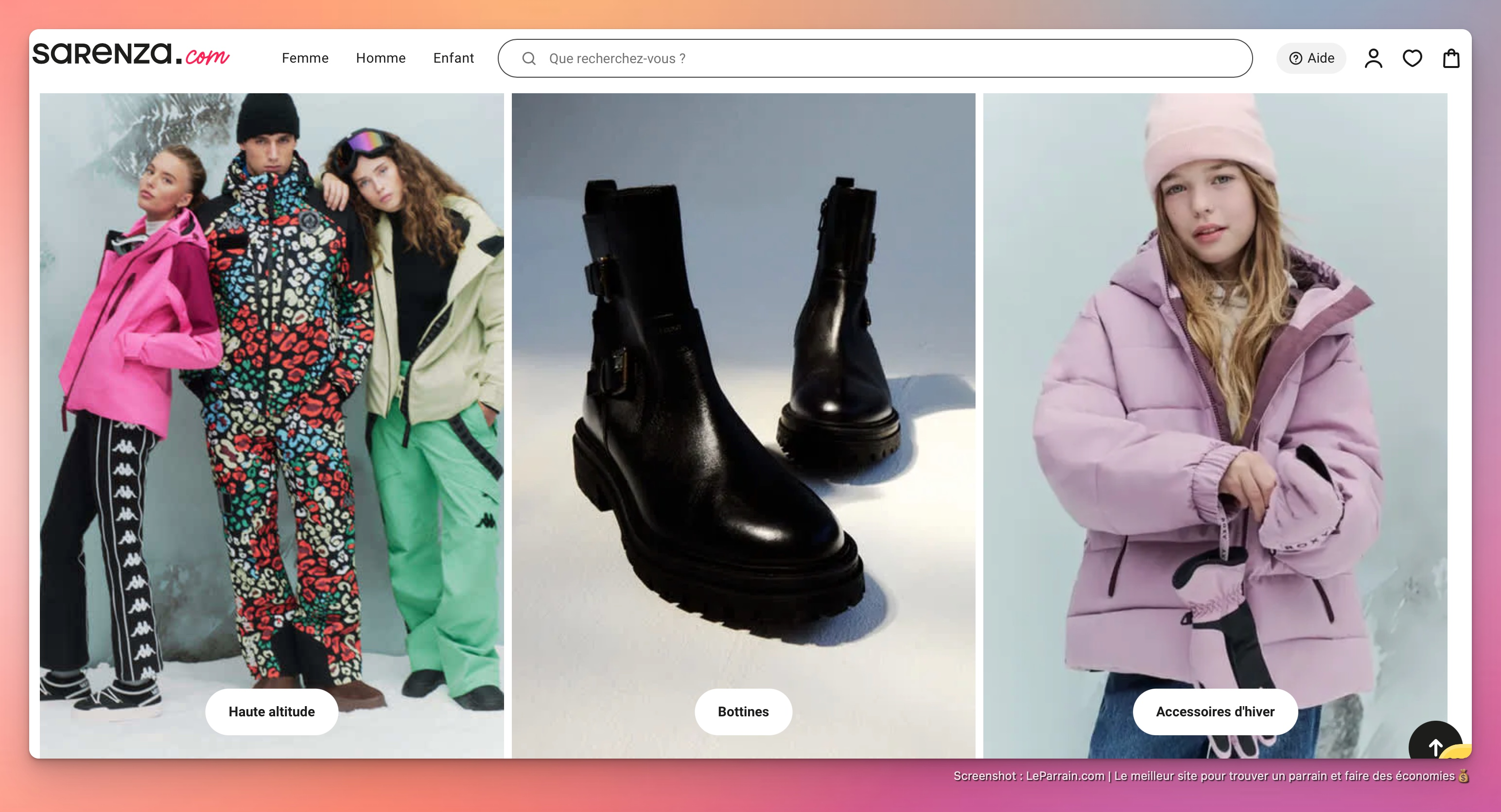 Capture d'écran 3 du programme de parrainage Sarenza