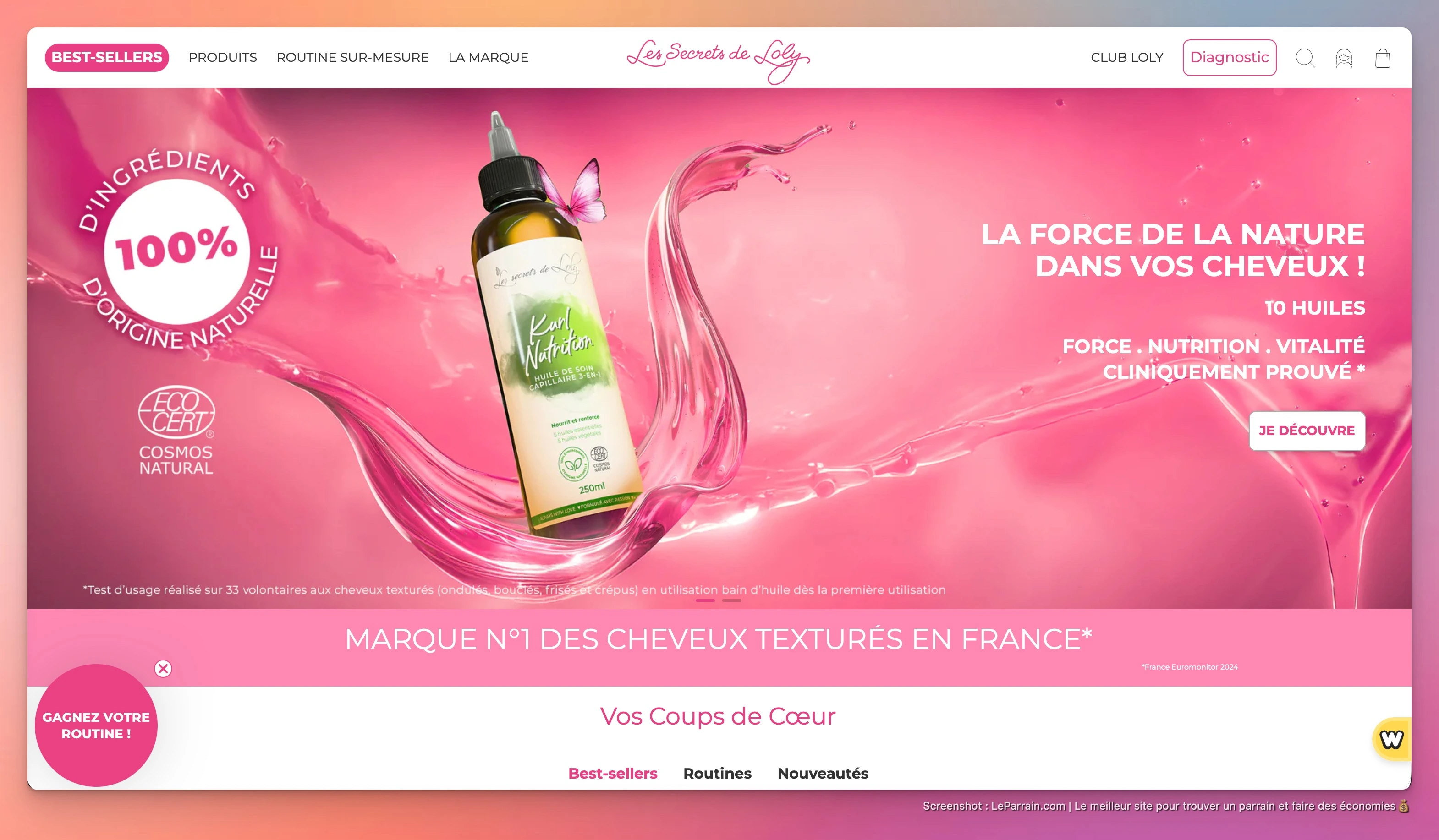 Capture d'écran 3 du programme de parrainage Secrets de Loly