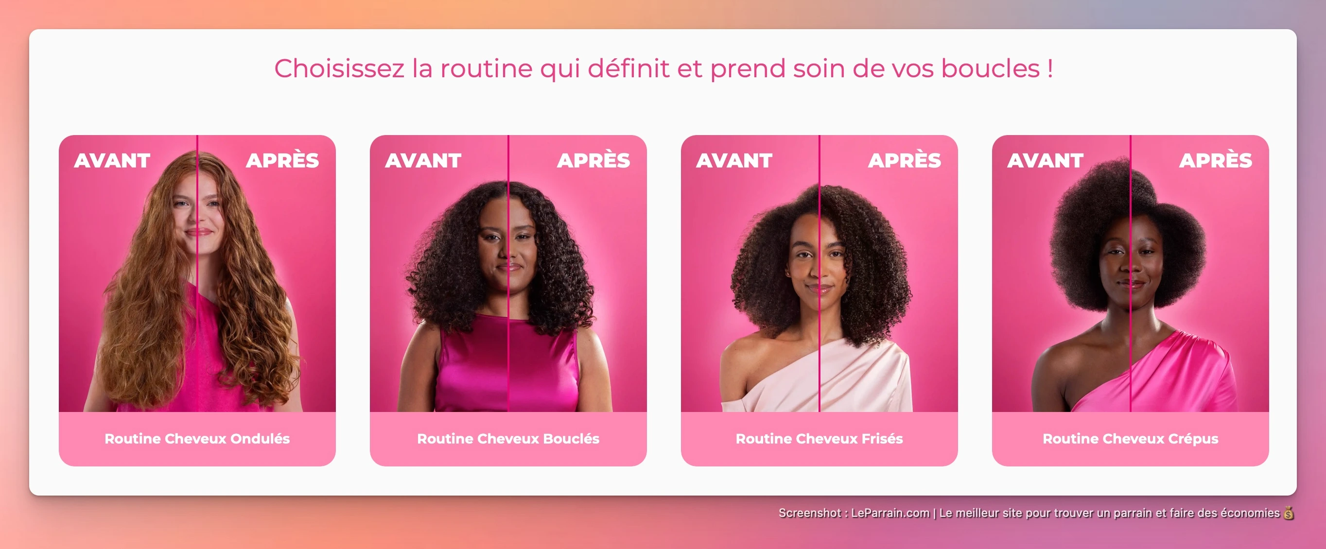 Capture d'écran 4 du programme de parrainage Secrets de Loly