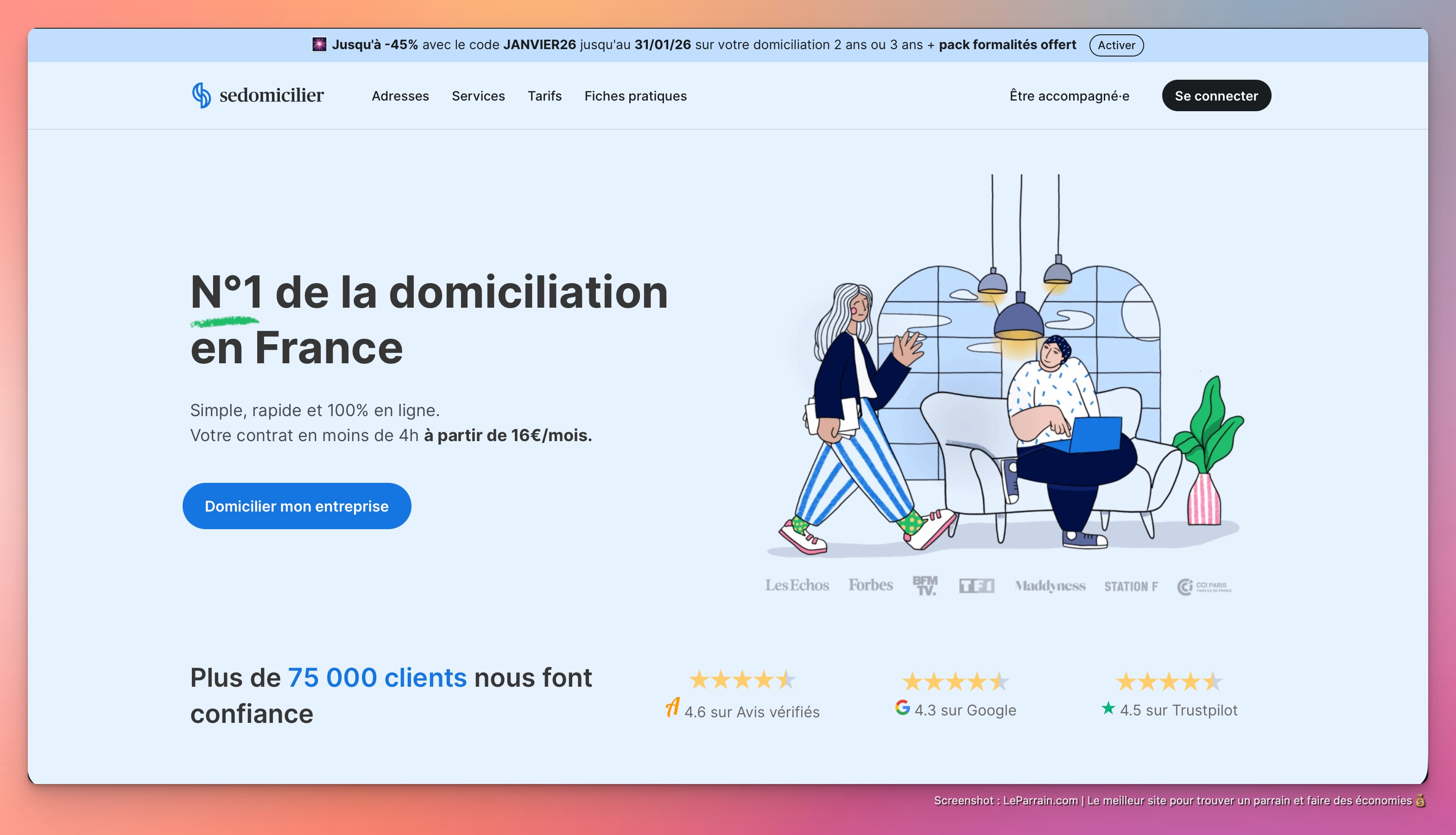 Capture d'écran 2 du programme de parrainage SeDomicilier