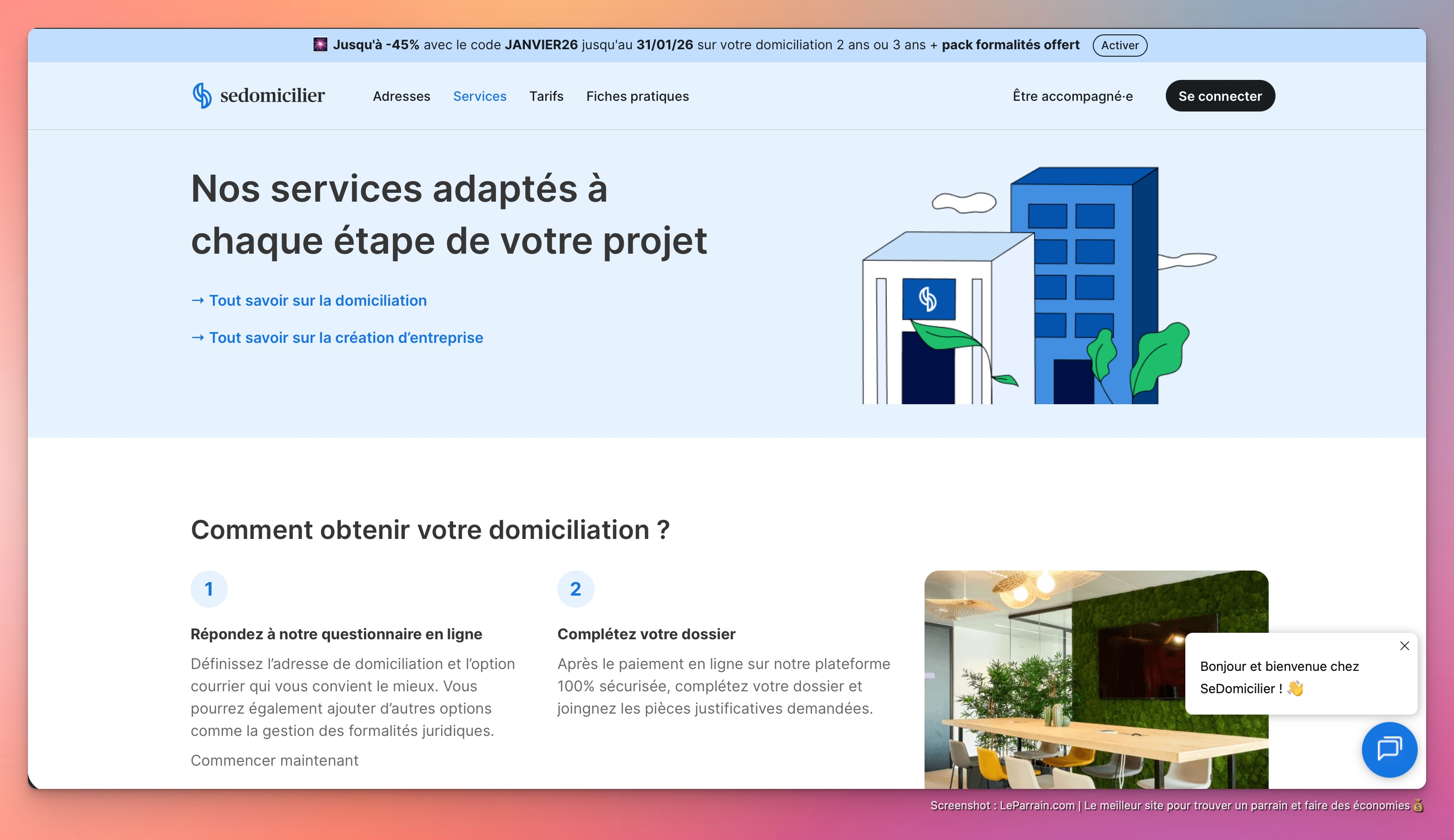 Capture d'écran 3 du programme de parrainage SeDomicilier