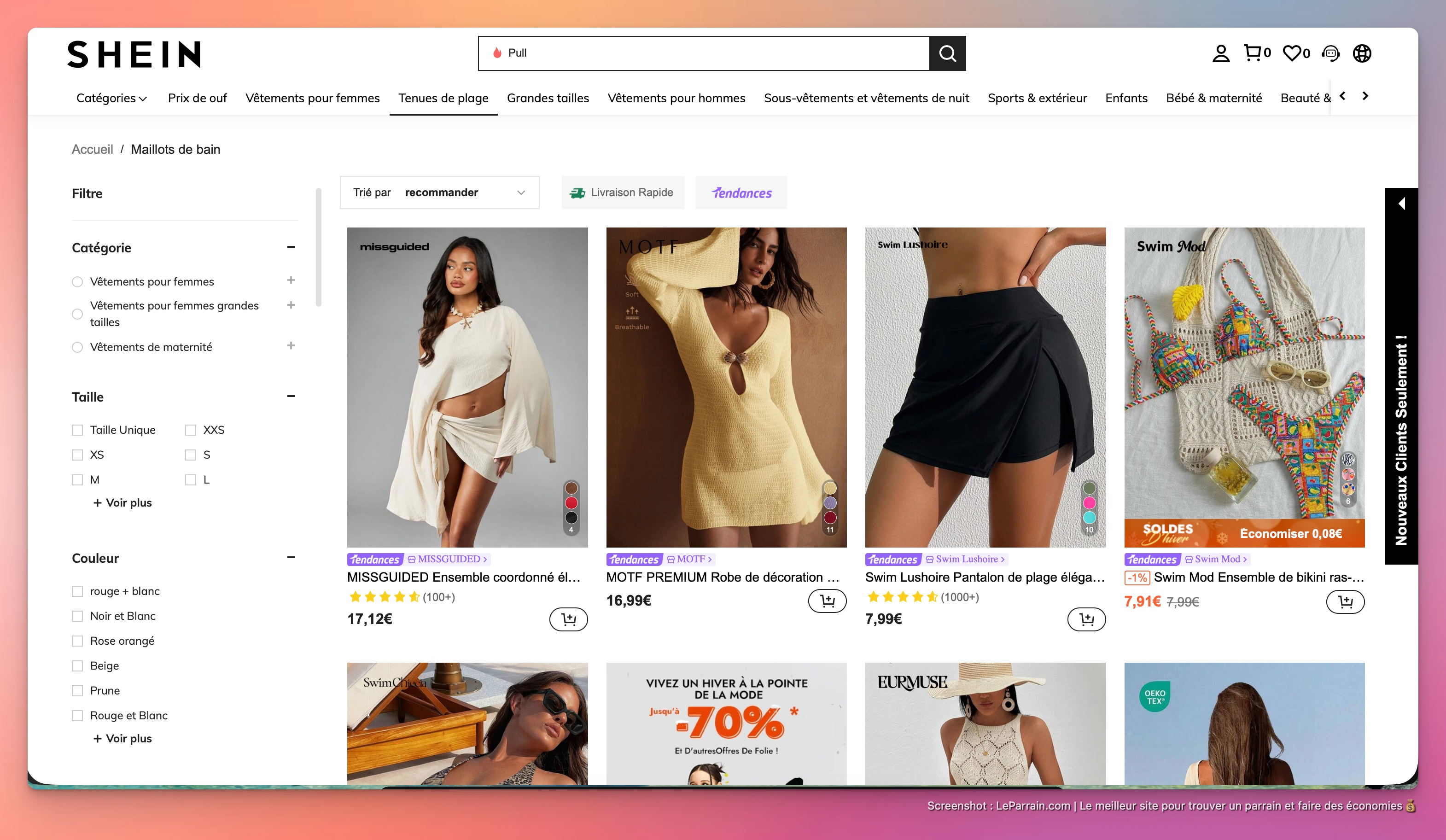 Capture d'écran 2 du programme de parrainage Shein