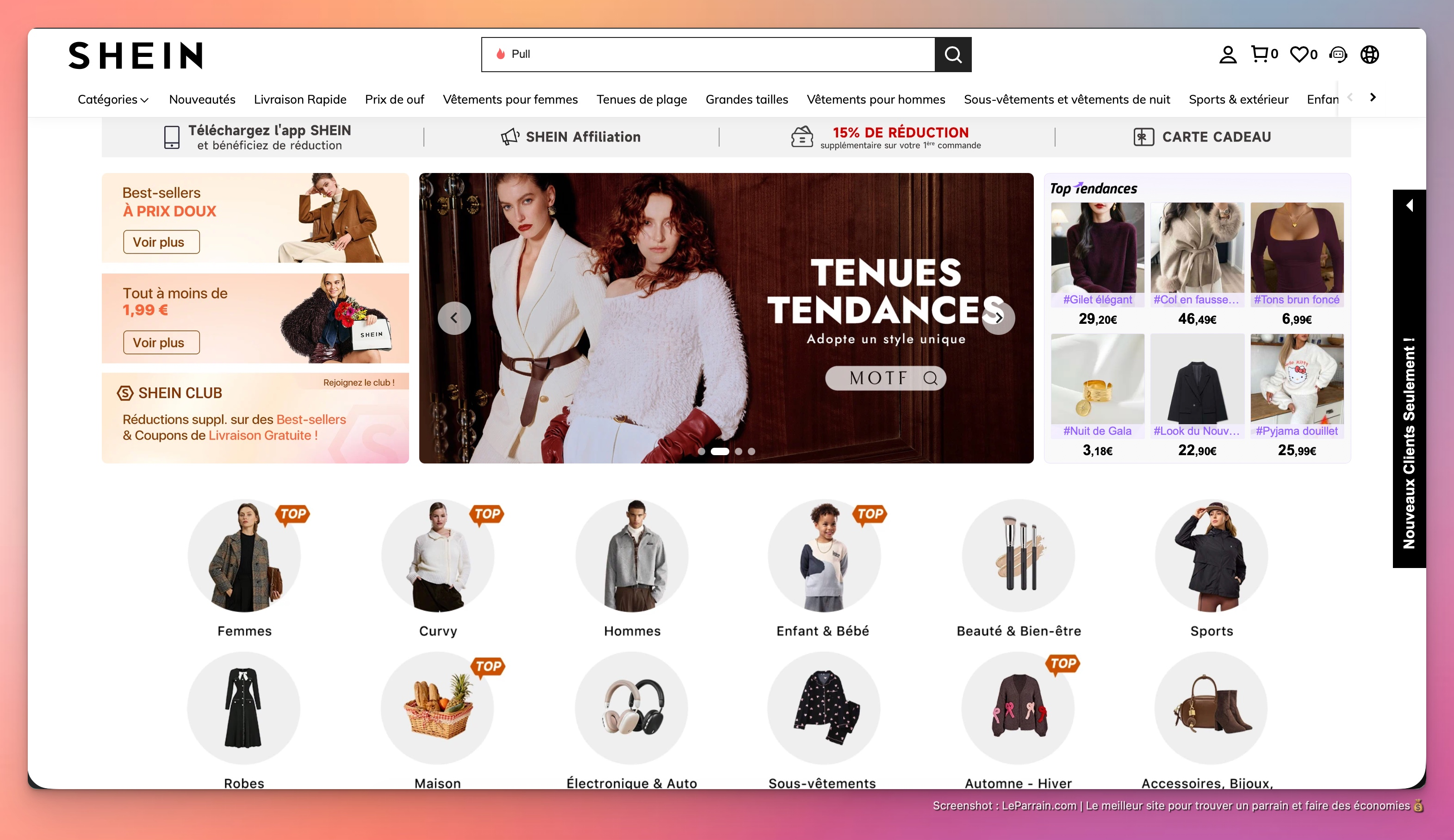 Capture d'écran 3 du programme de parrainage Shein