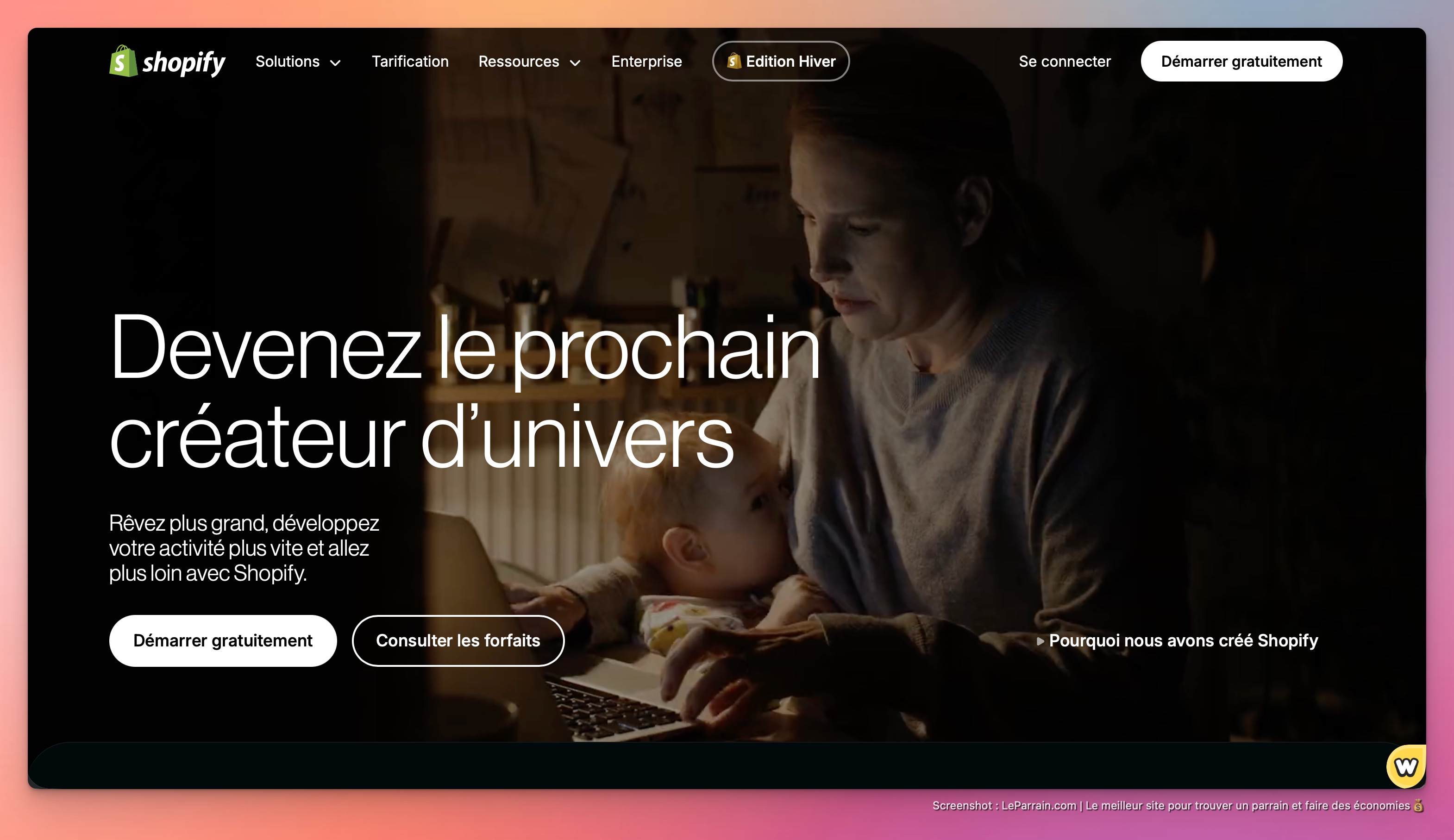 Capture d'écran 1 du programme de parrainage Shopify