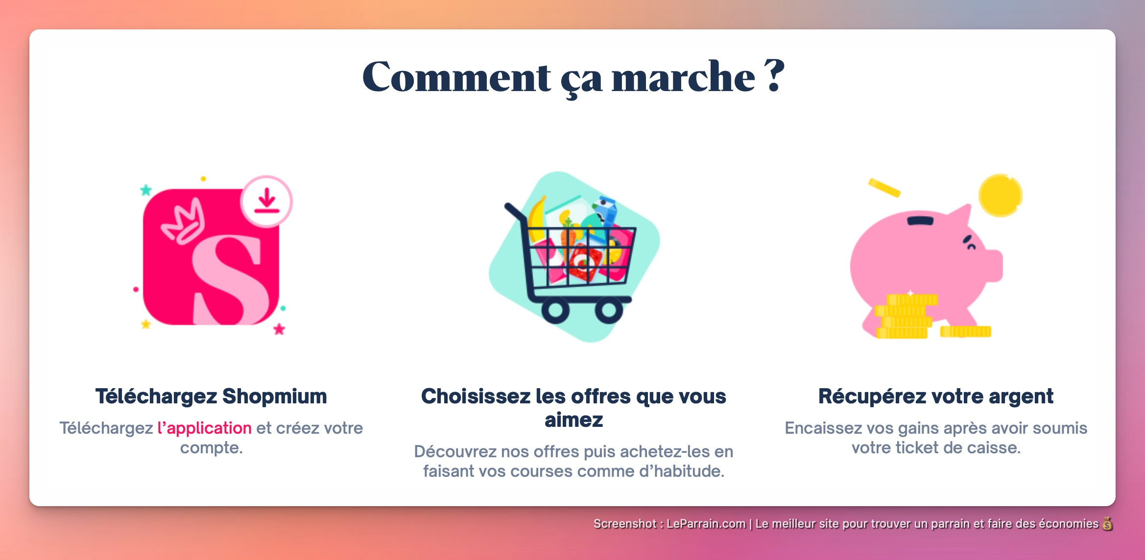 Capture d'écran 5 du programme de parrainage Shopmium