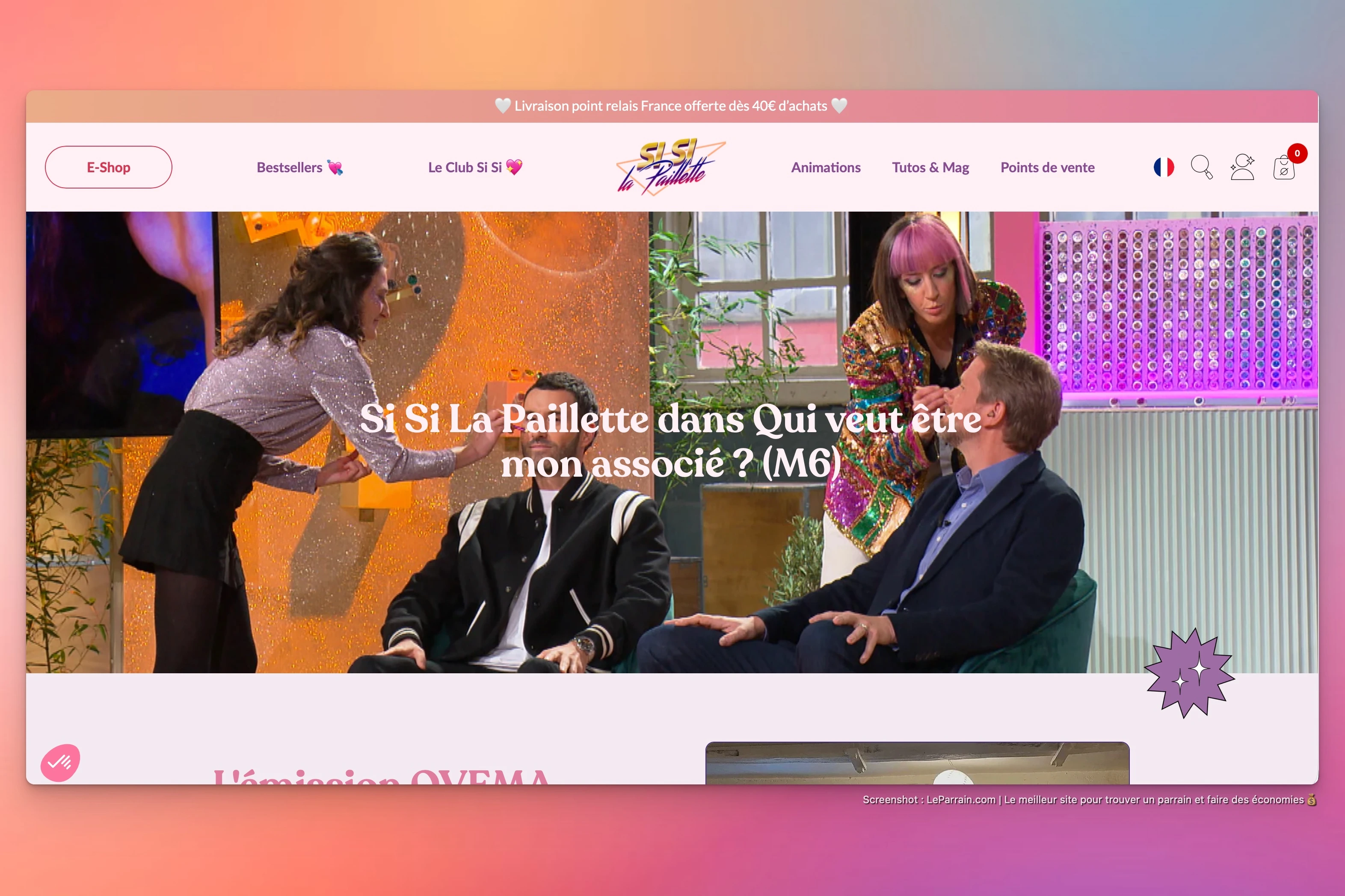 Capture d'écran 1 du programme de parrainage Si Si La Paillette