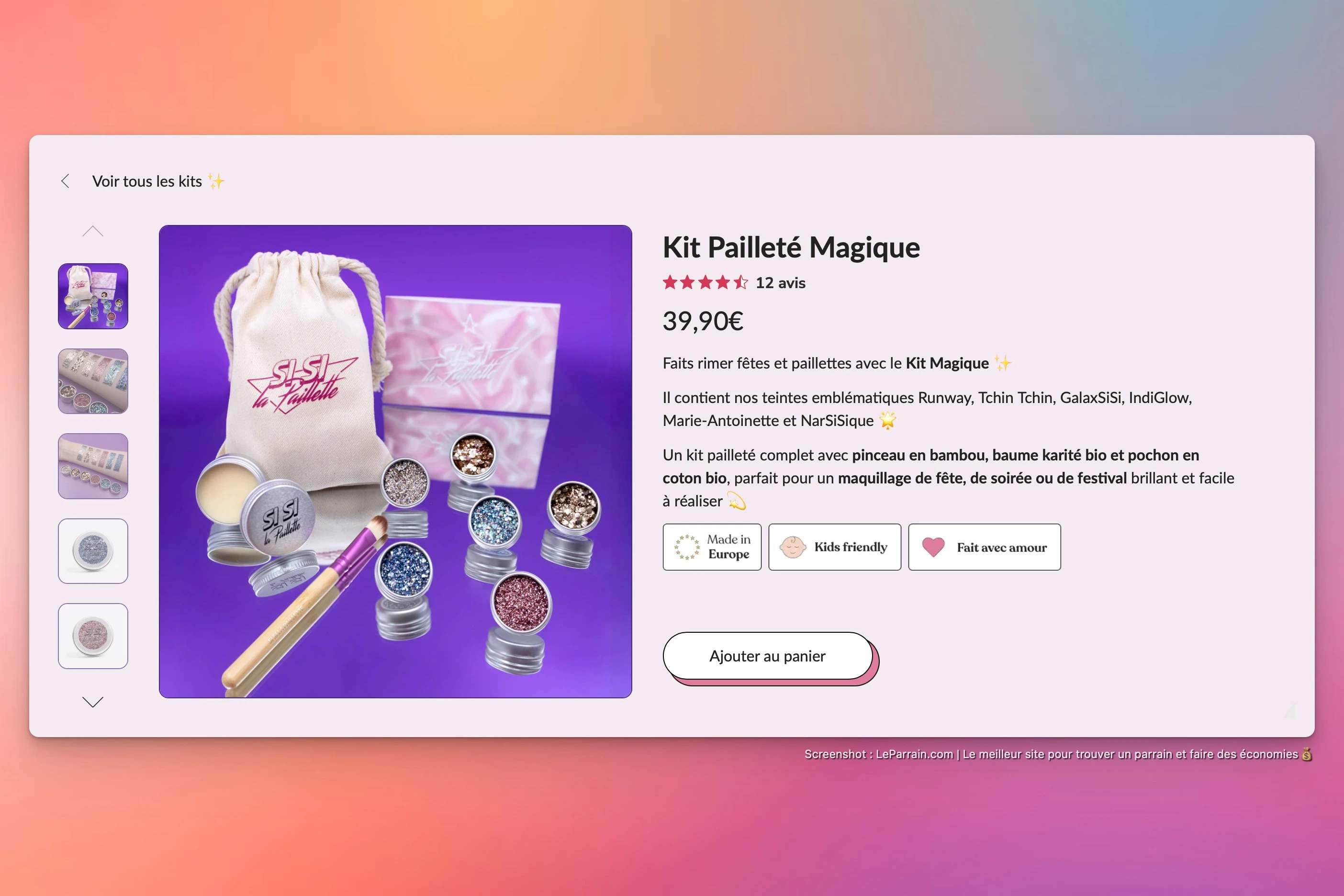 Capture d'écran 4 du programme de parrainage Si Si La Paillette