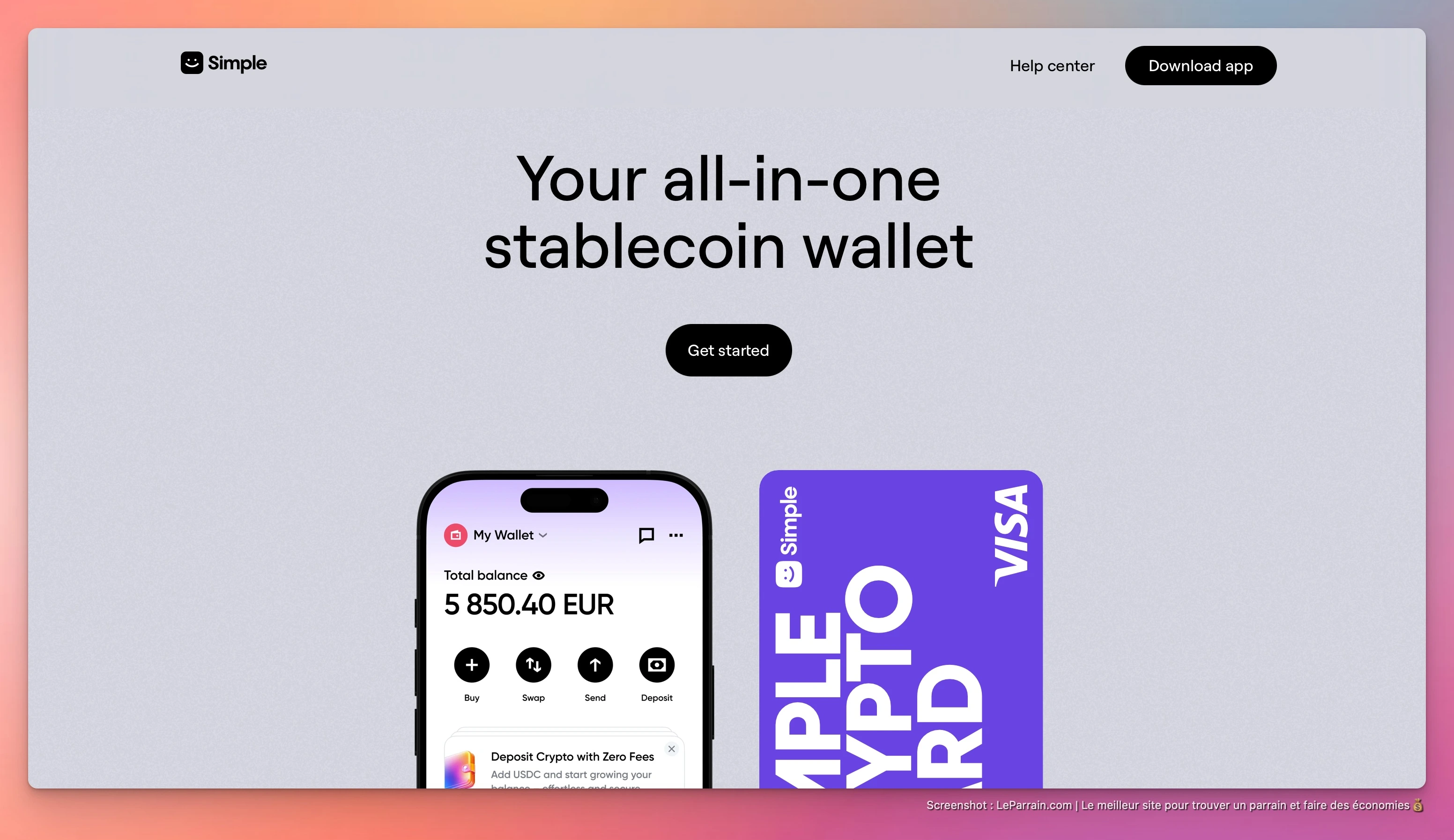 Capture d'écran 2 du programme de parrainage Simple