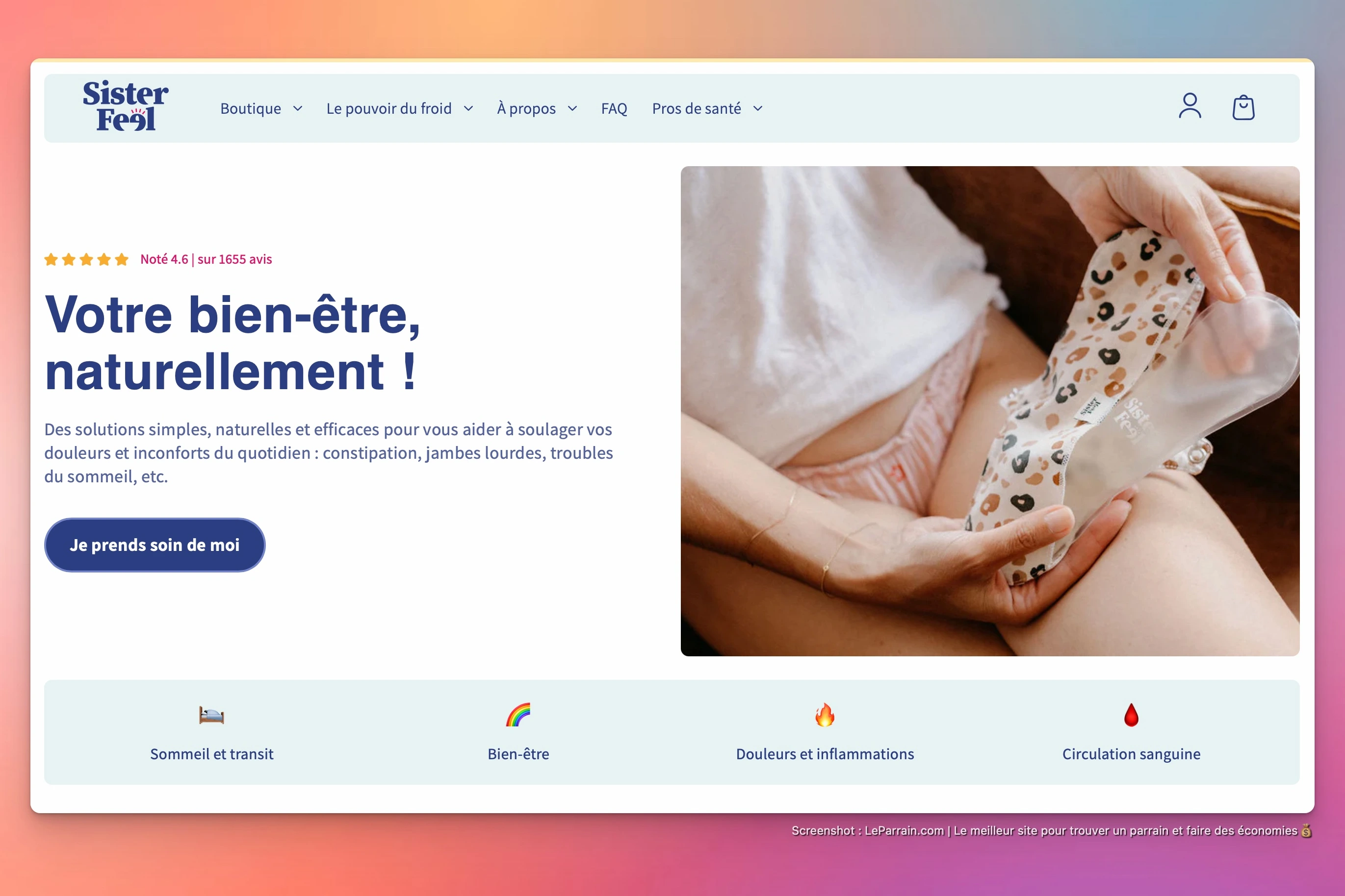 Capture d'écran 3 du programme de parrainage Sister Feel